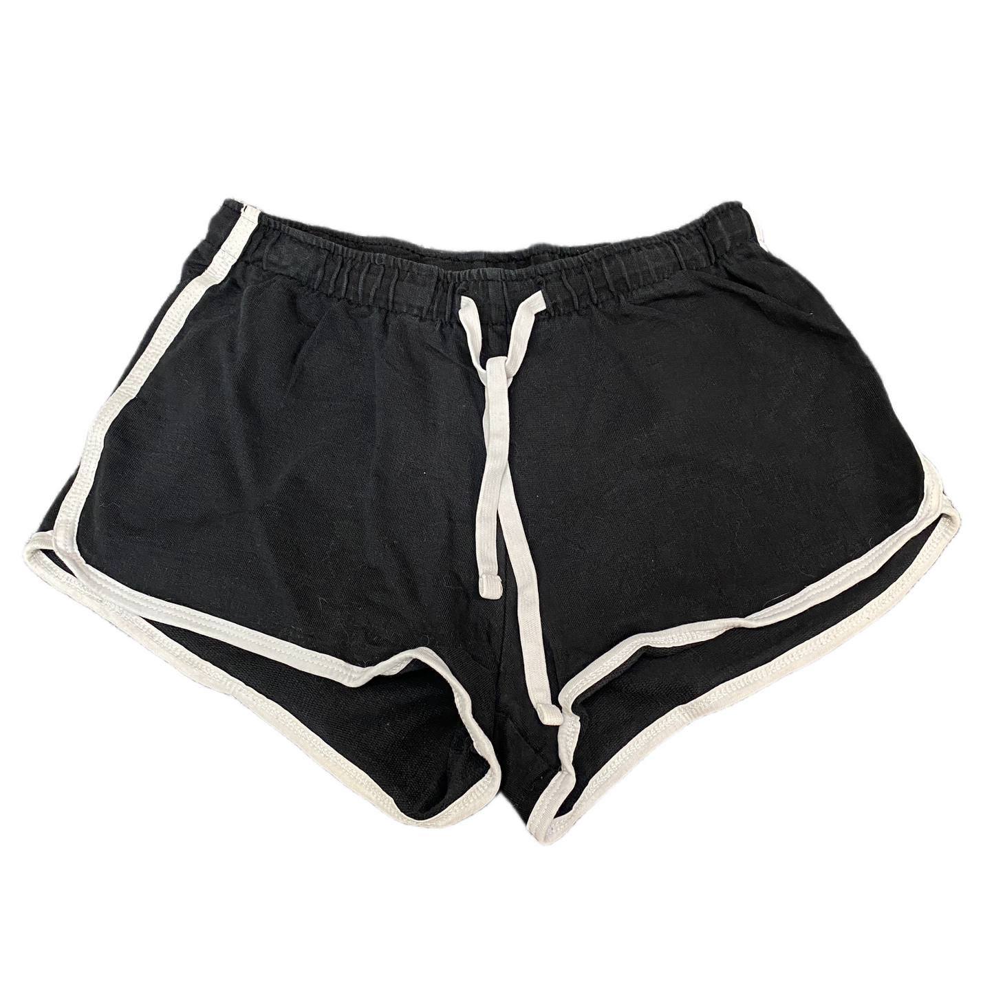 Running Sprinter Shorts Women S 24" Waist Black Athletic Workout Gym Dolphin Hem