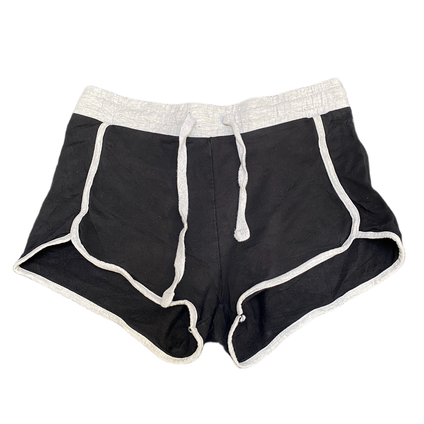 Running Sprinter Shorts Womens S 29" Waist Black Grey Athletic Gym Dolphin Hem