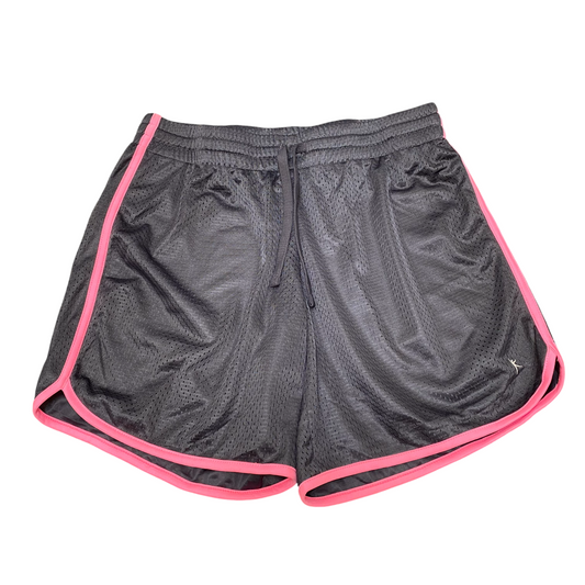 Running Shorts Womens Medium Black Athletic Elastic Waist Drawstring Dolphin Hem