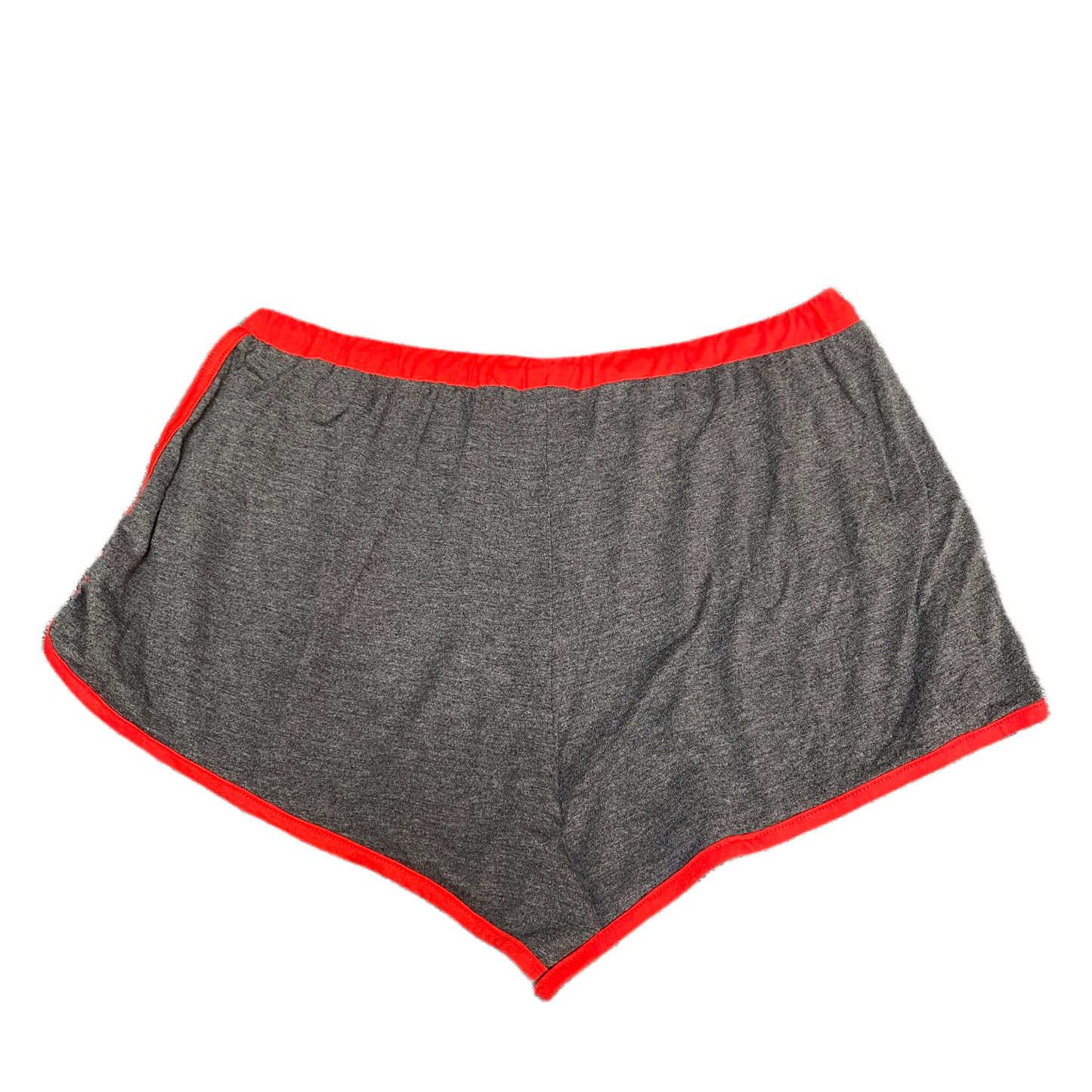 Running Sprinter Shorts Womens XL 34" Waist Grey Red Athletic Gym Dolphin Hem