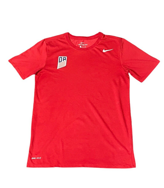 Nike T-Shirt Men's Small Red Dry-Fit Atheletic Cut Swoosh Logo Crew Neck Tee