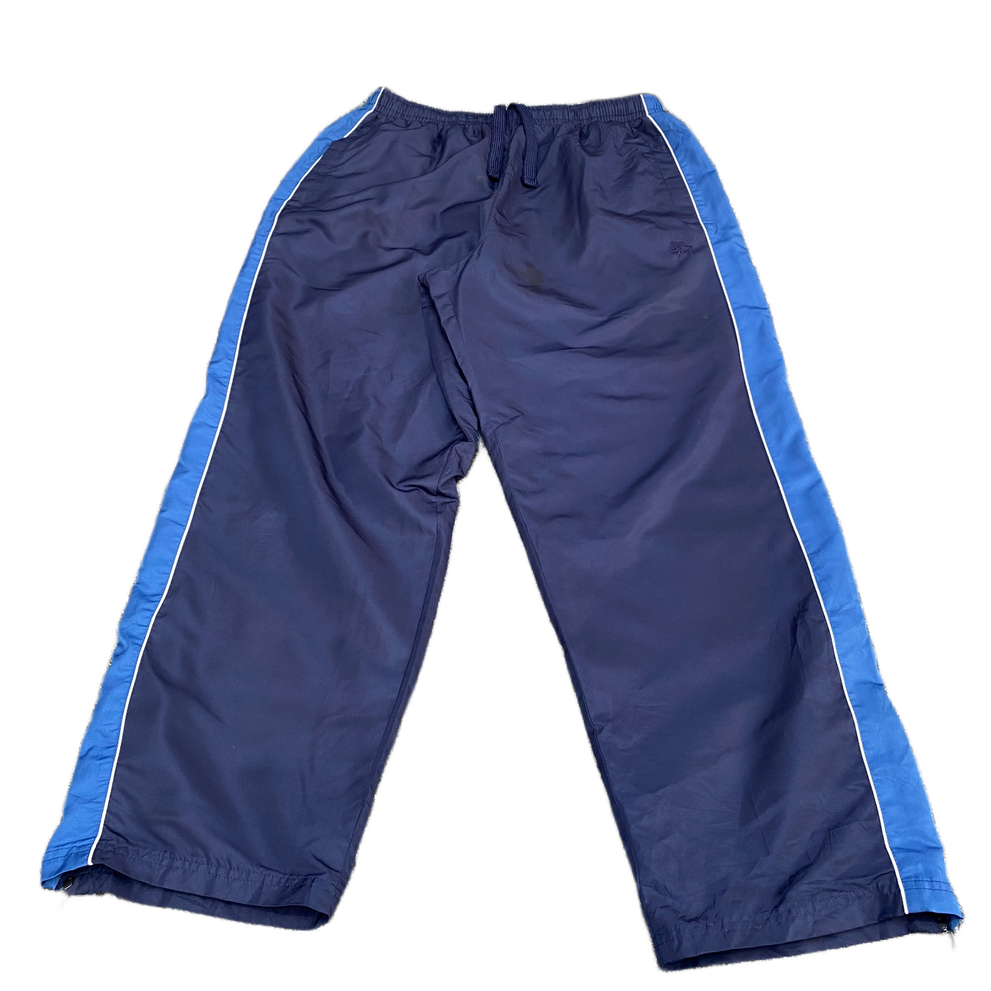 Starter Track Pants Fits as Men 31" Waist Blue Athletic Gym Drawstring Trousers