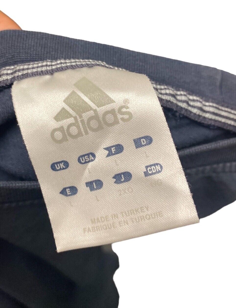 Adidas T-Shirt Navy Mens L Chest Logo