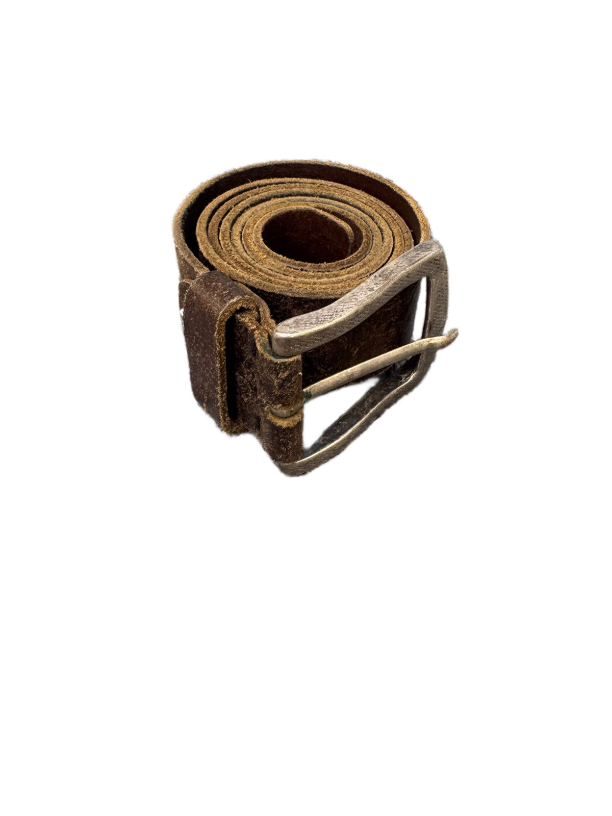 Leoyd Waist Belt Womens Dark Brown Leather Silver Pin Buckle 42.5 Inches