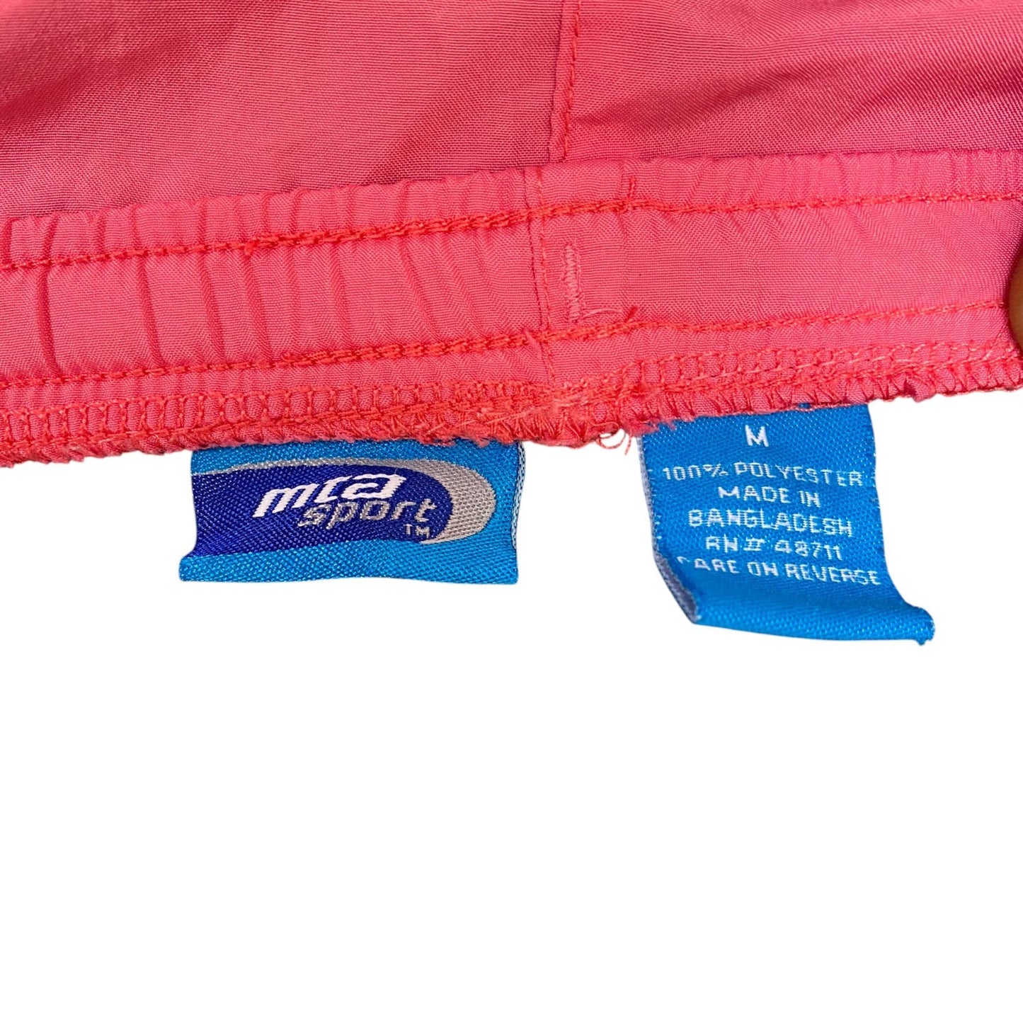 MTA Sport Sprinter Shorts Womens Medium Pink White Gym Workout Elastic Waist