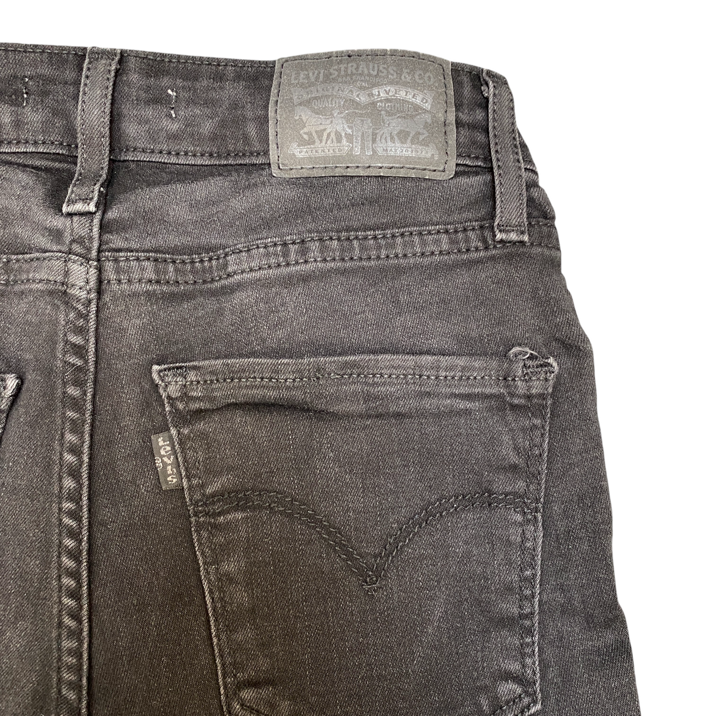 Levi's Jeans Womens 23" Waist Black Denim High Waisted Super Stretch Skinny Leg