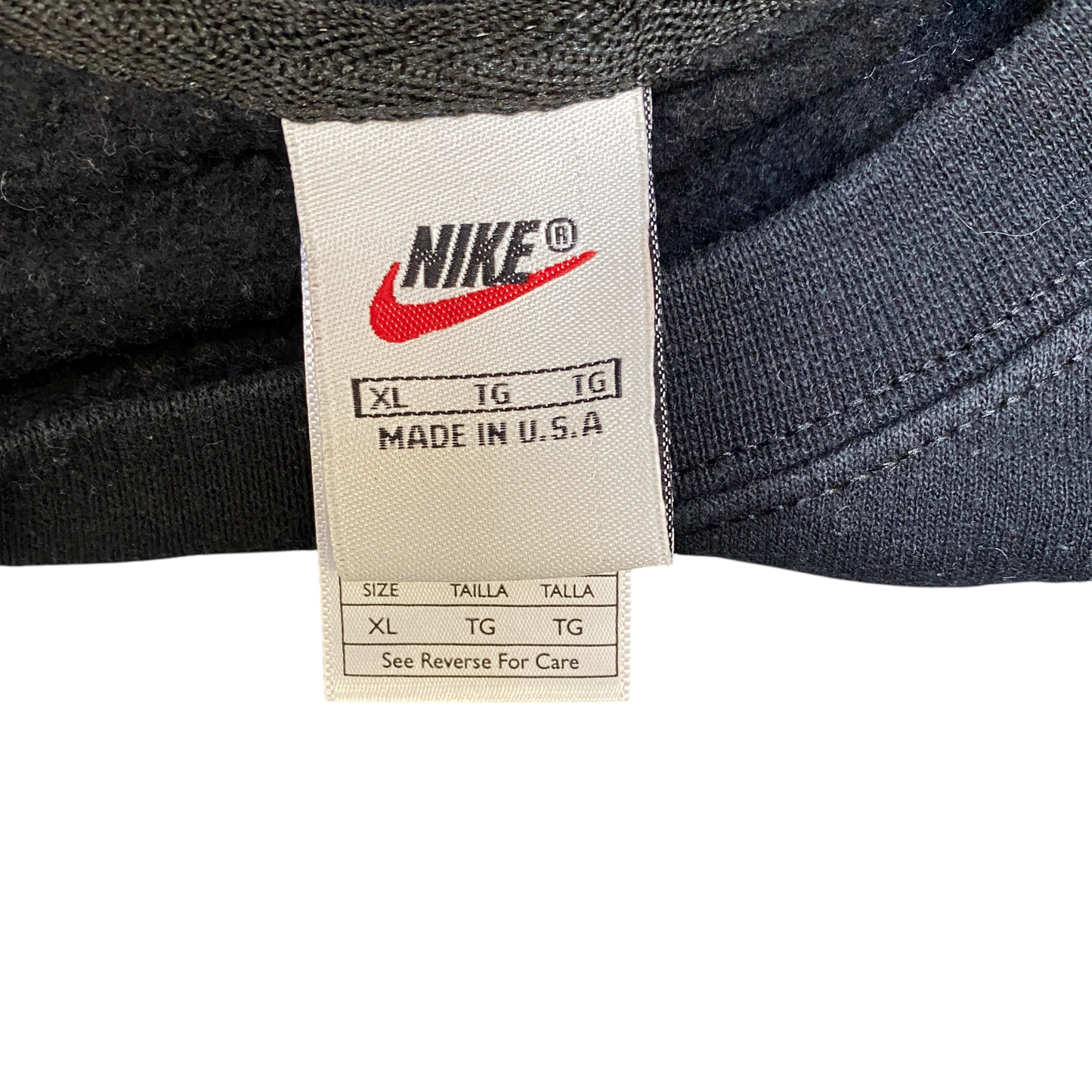 Nike Reworked Sweatshirt Men XL Blue Black Embroidered Spellout Logo Vintage Y2K