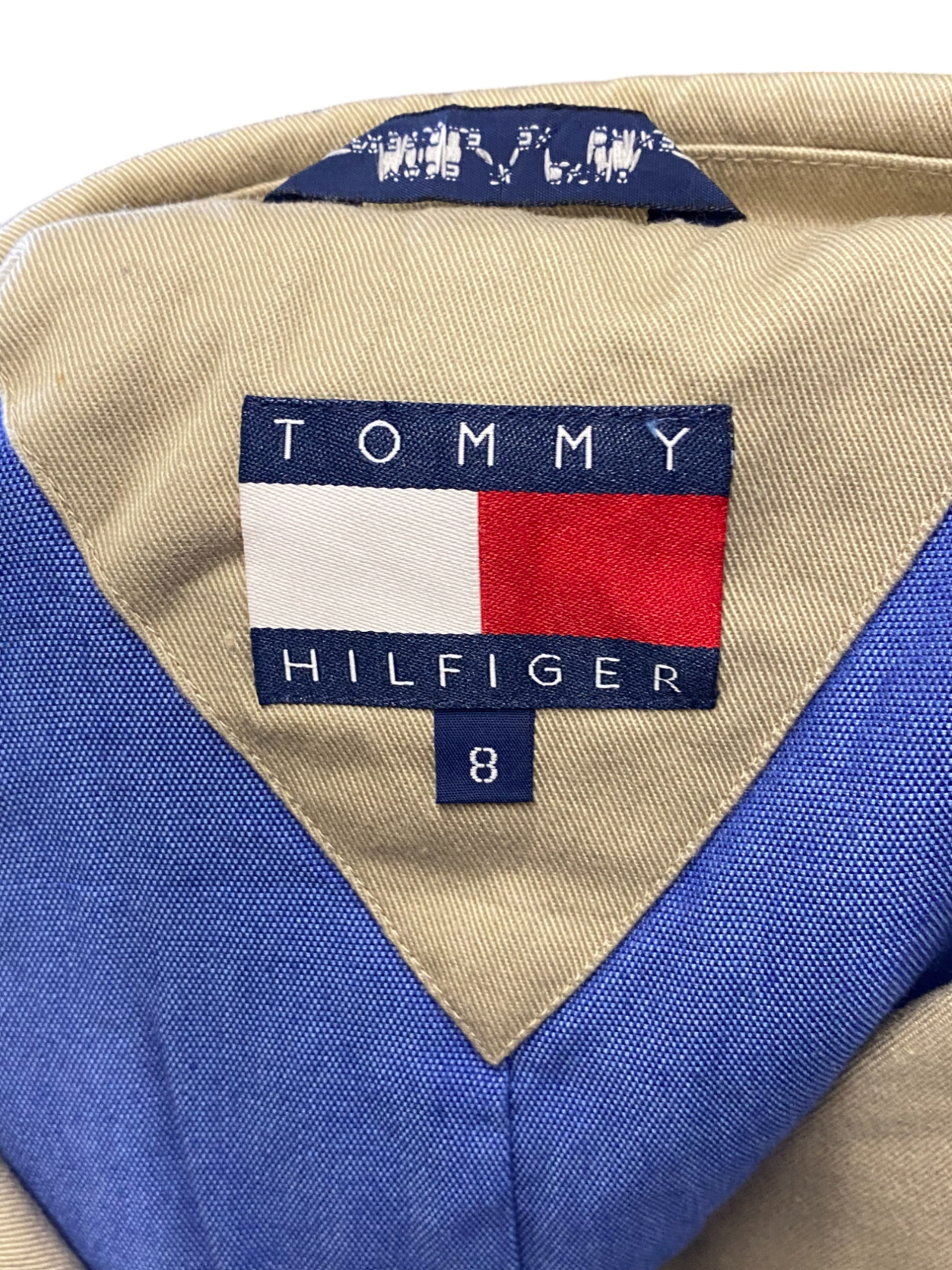 Tommy Hilfiger Blazer Jacket Womens Large Grey Notch Lapel Button Front Vtg Y2K