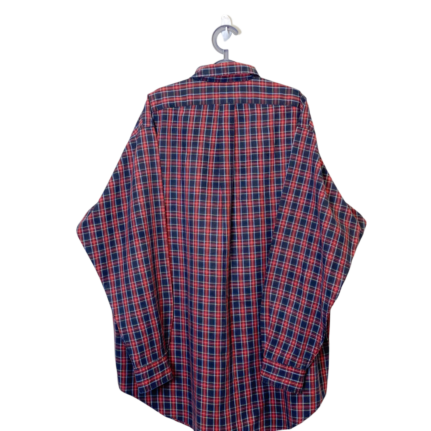 Ralph Lauren Shirt Mens Large Red Plaid Long Sleeve Small Green Polo Pony Logo