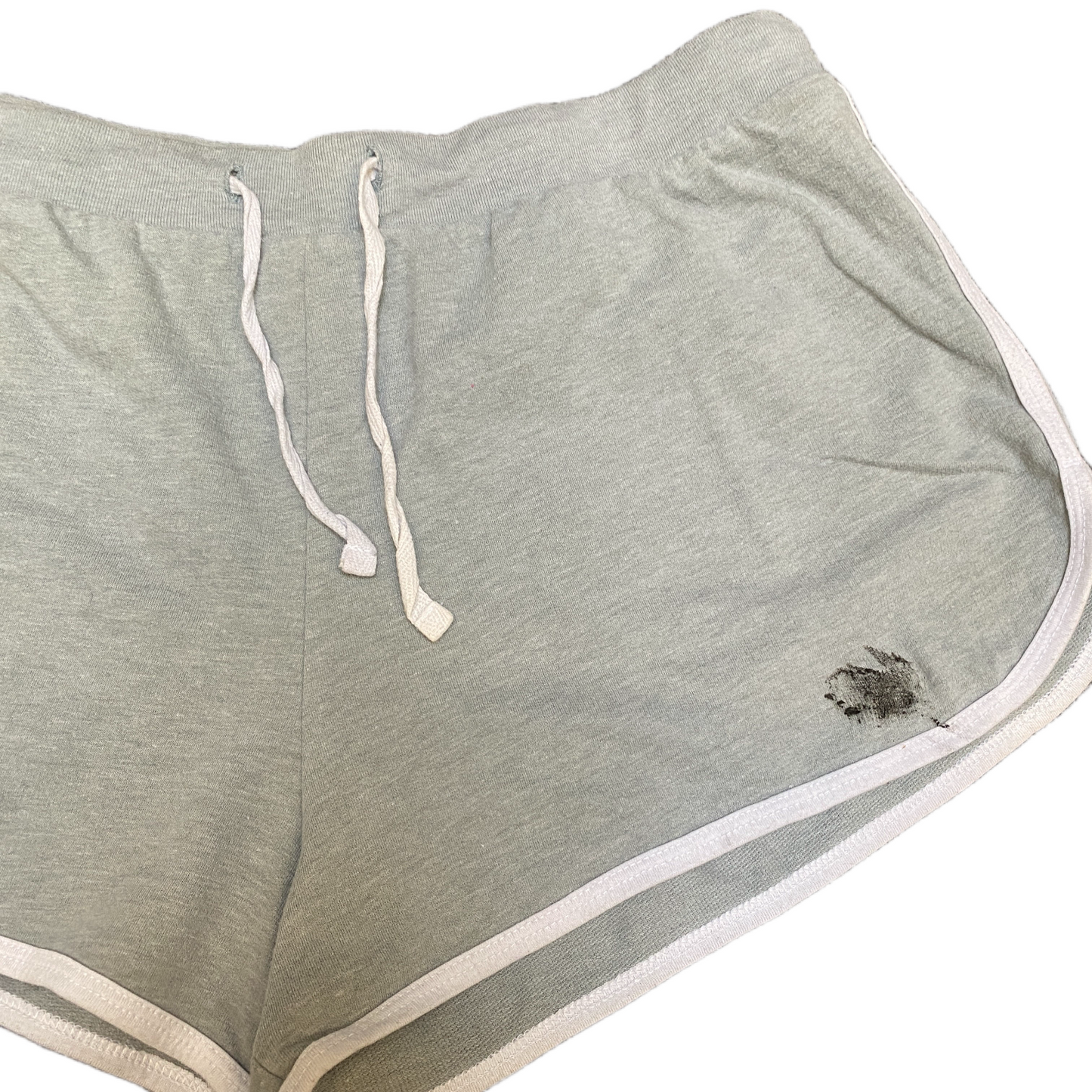 Running Sprinter Shorts Womens L 30" Waist Grey Athletic Gym Workout Dolphin Hem