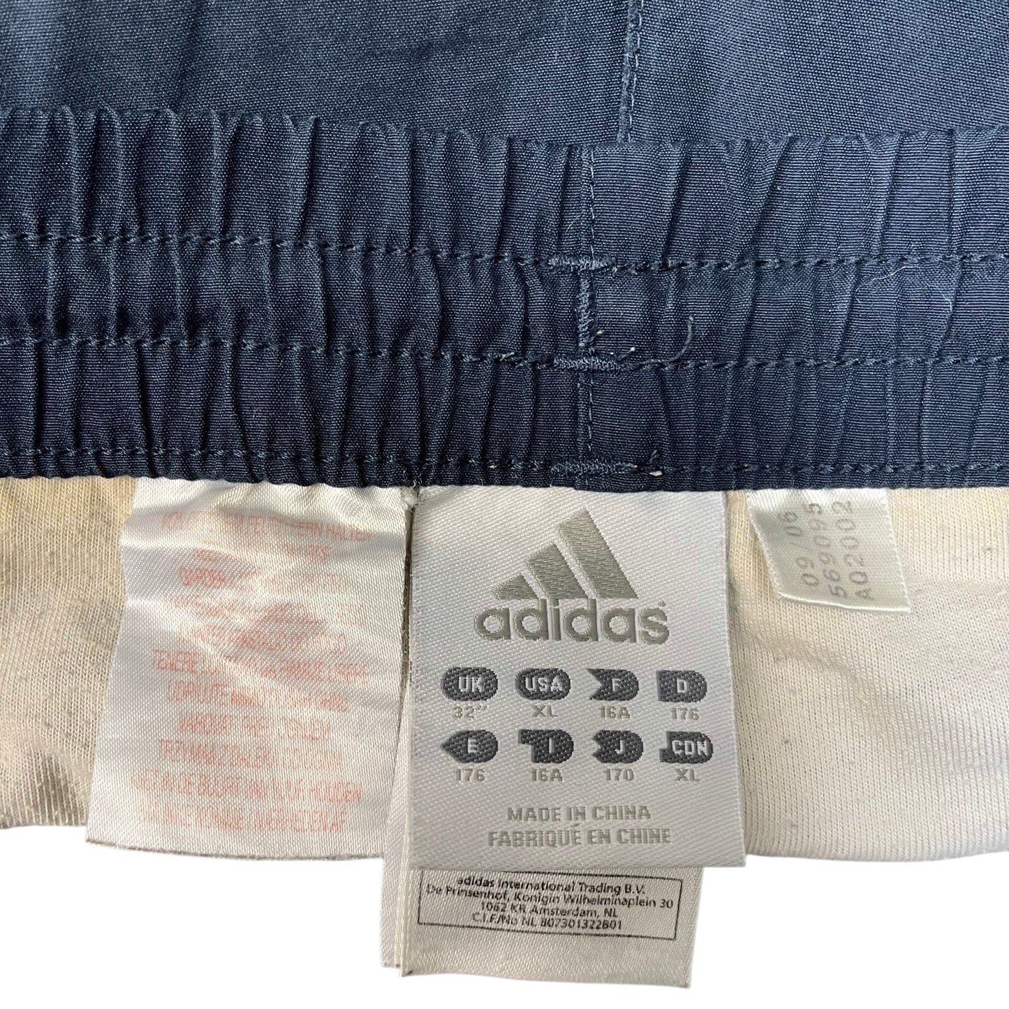 Adidas Swim Board Shorts Mens XL 35" Waist Navy 3 Stripes Water Polo Drawstring