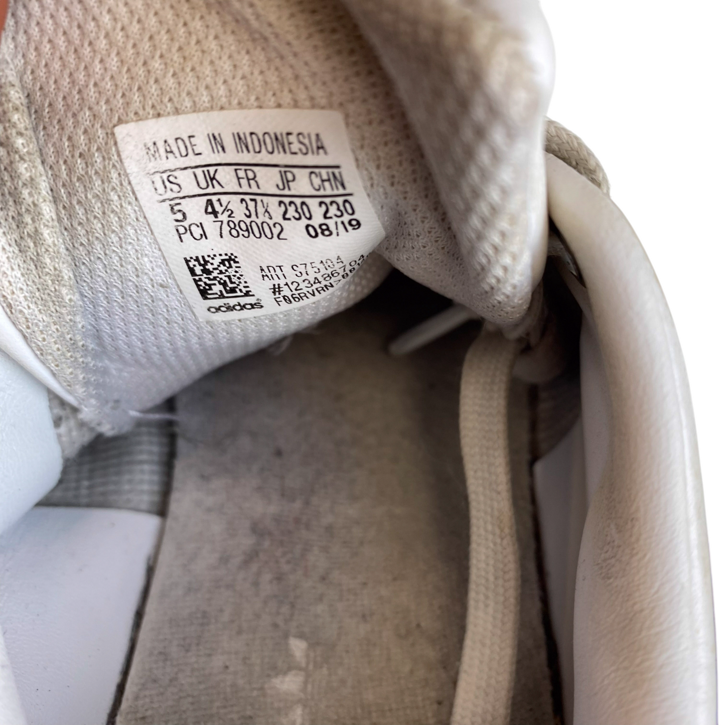 adidas Stan Smith Running Low Sneakers Junior UK 4.5 White Leather Lace Up