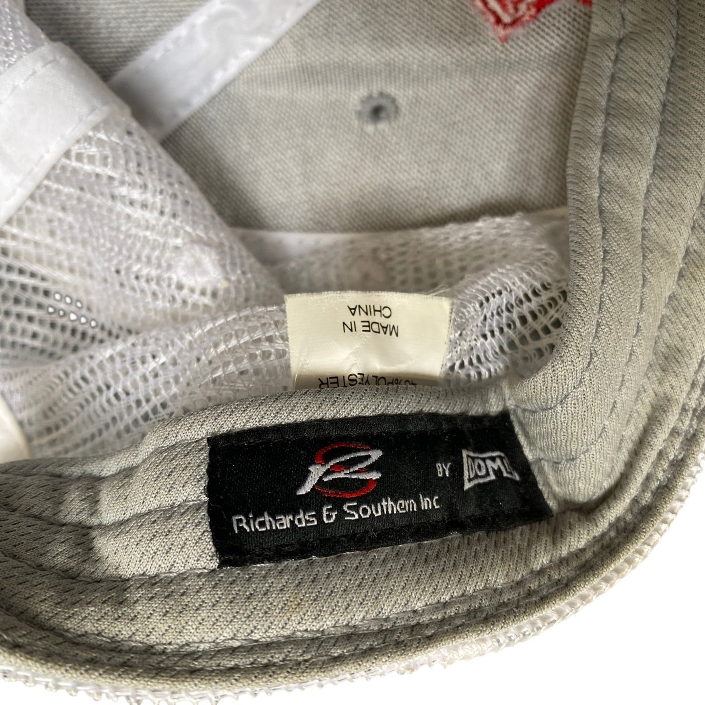 Richards & Southern Trucker Hat Mens Beige Mesh Back Adjustable Embroidered