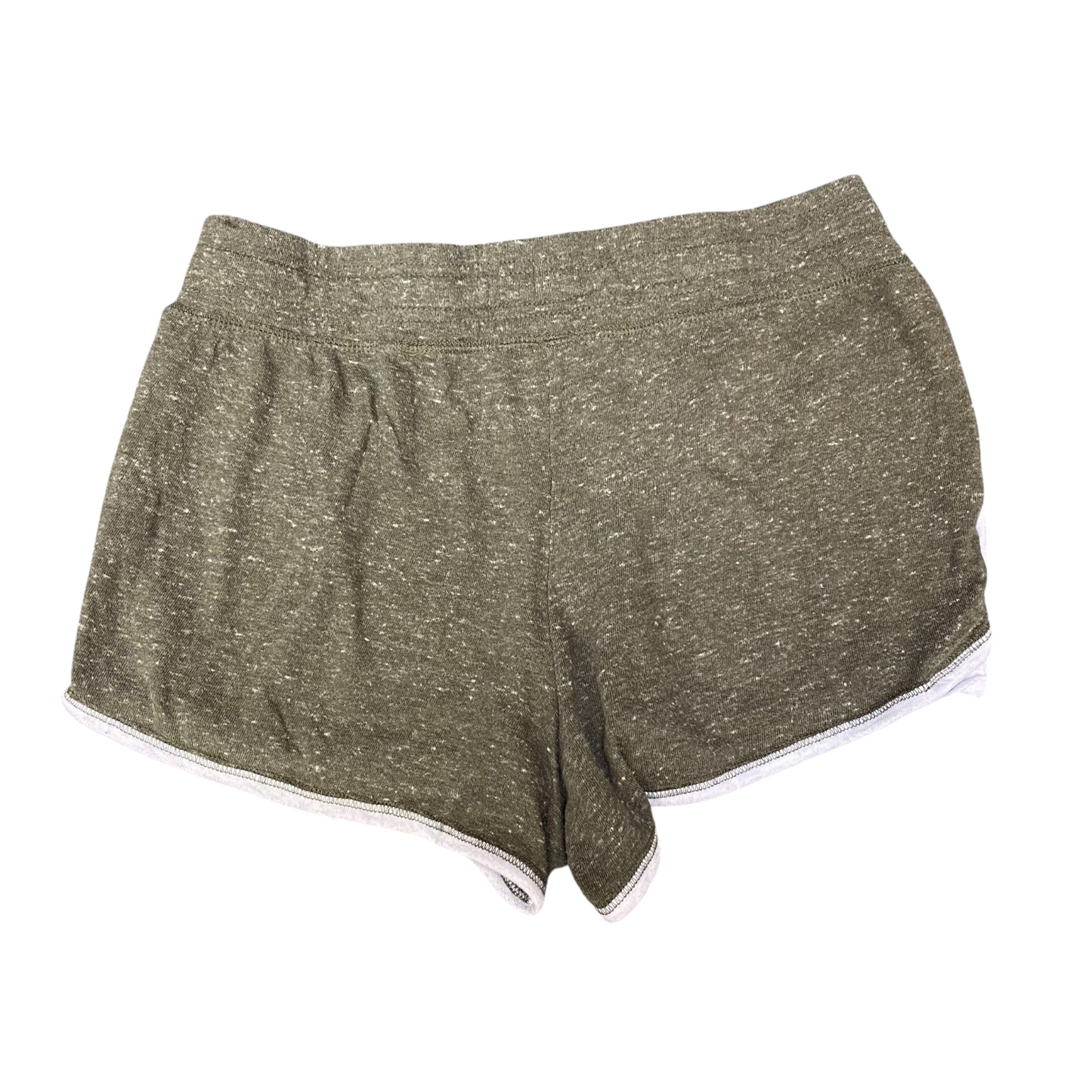 Running Sprinter Shorts Womens Large Green Heather Drawstring Waist Dolphin Hem