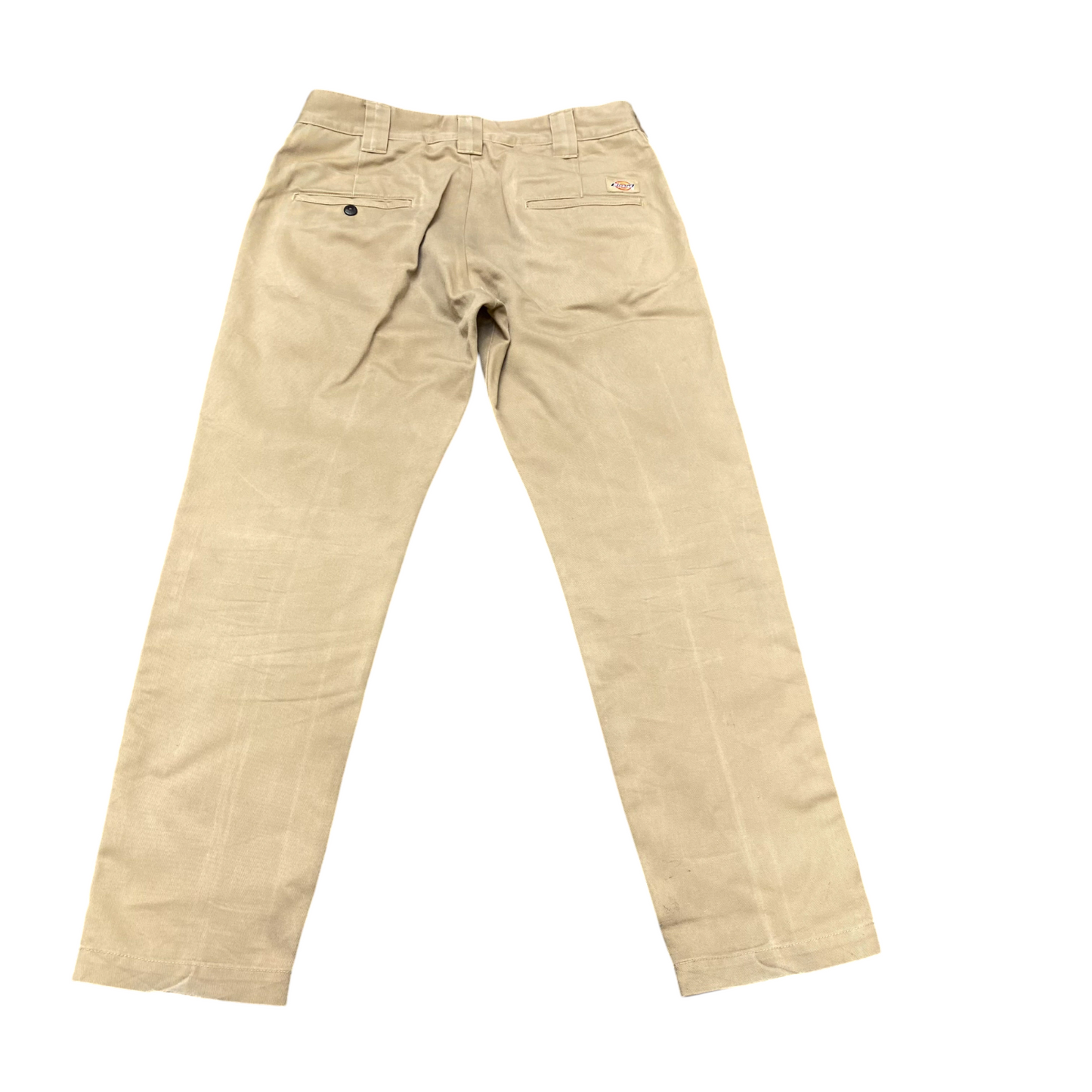 Dickies Tommy Trousers Mens Medium Beige Straight Fit Slash Pockets Workwear