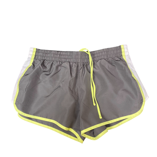 Sprinter Shorts Womens S Grey White Athletic Running Elastic Waist Drawstring