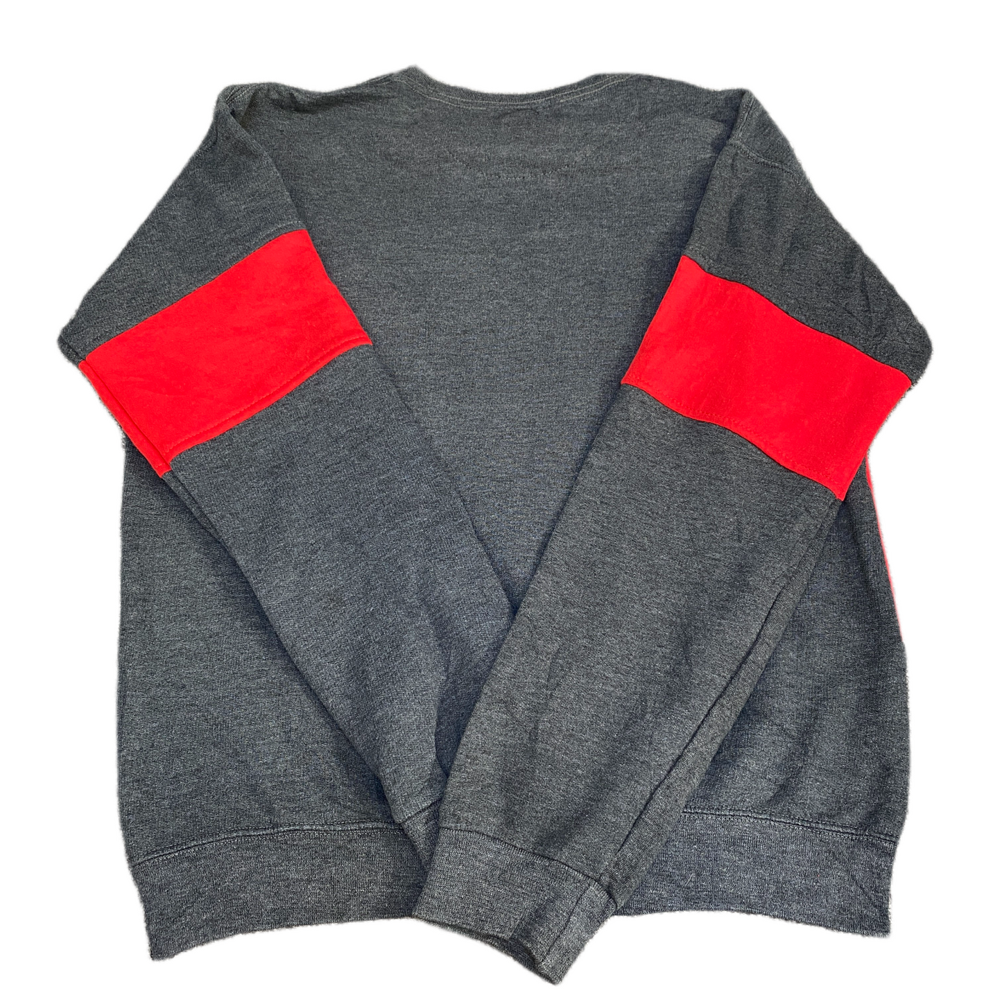 Nike Reworked Sweatshirt Mens M Red Grey Embroidered Spellout Logo Vintage Y2K