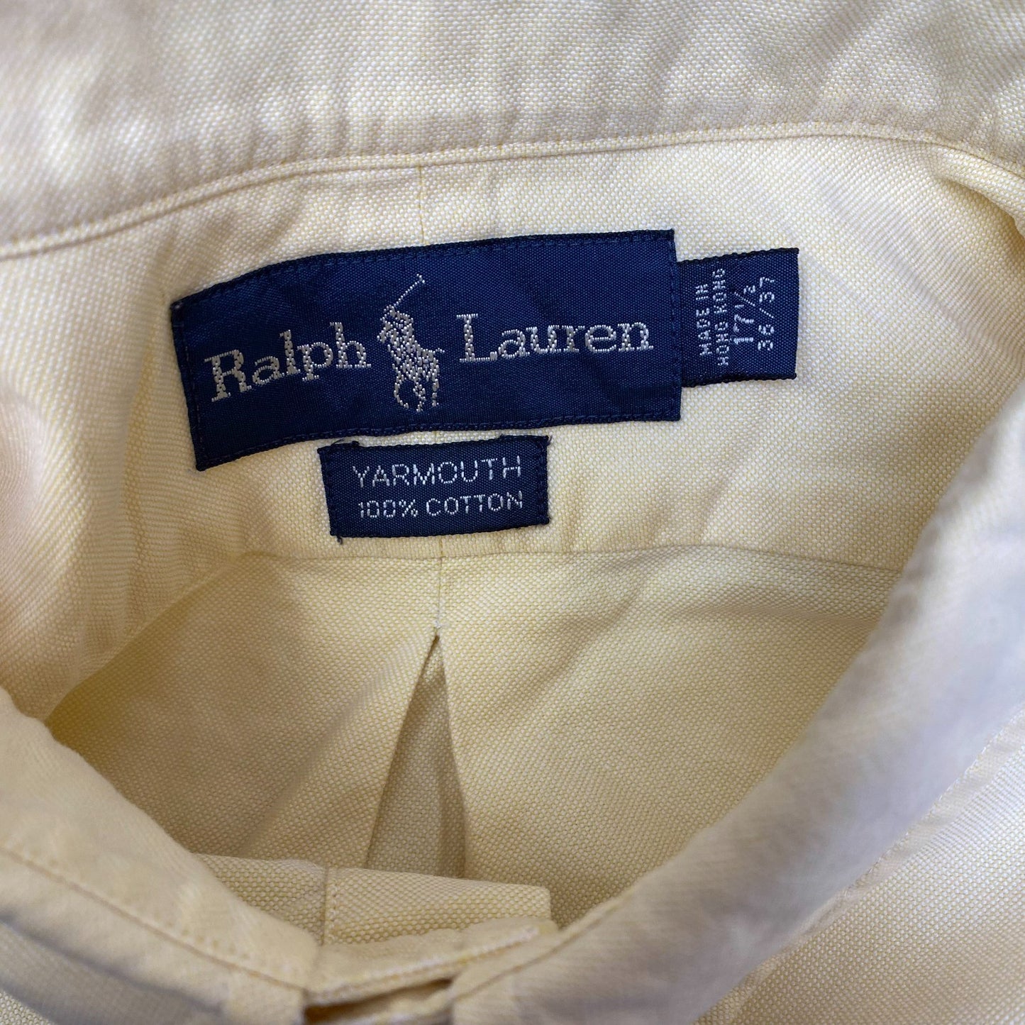 Ralph Lauren Formal Shirt Mens XL Yellow Yarmouth Long Sleeve Pony Button Down