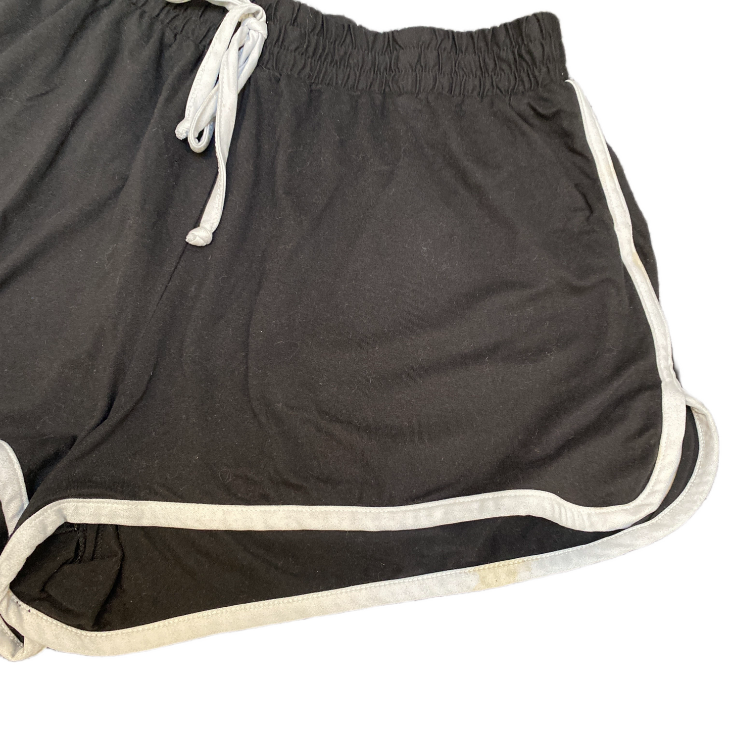 Running Sprinter Shorts Women L 28" Waist Black Athletic Gym Workout Dolphin Hem