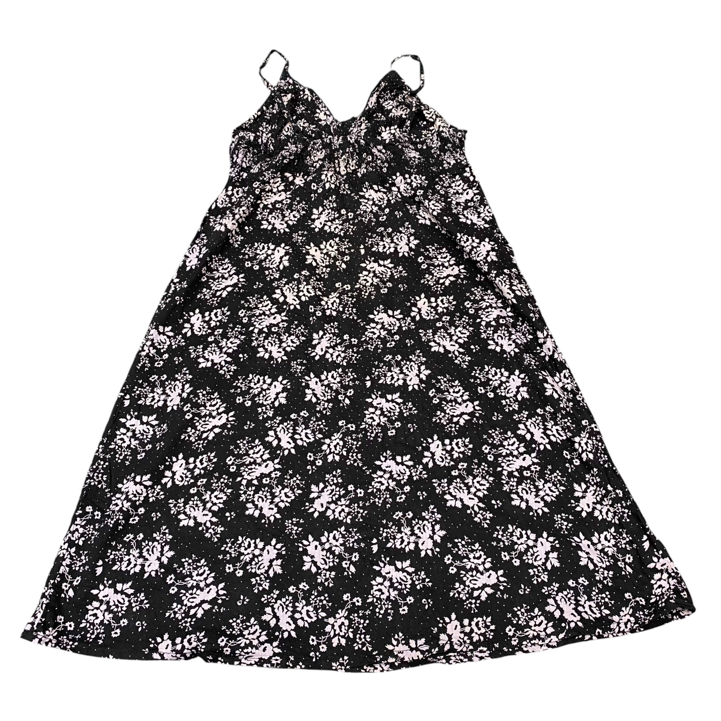 Lingerie Dress Womens S Black Floral Sleeveless V-Neck Lace Trim Casual Pullover