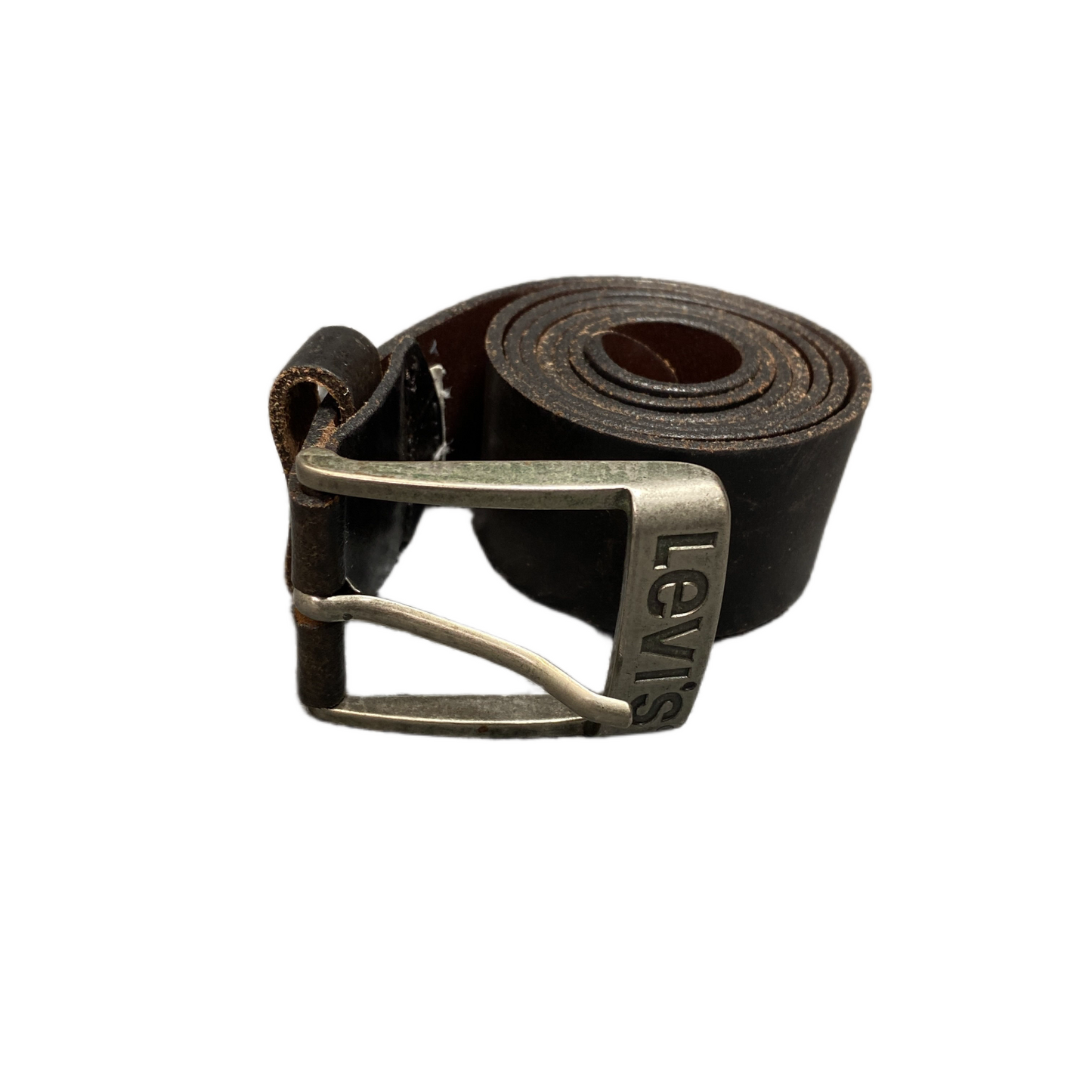 LevI's Drass Belt Mens Black Bovine Leather Adjustable Silver Buckle 43 inches