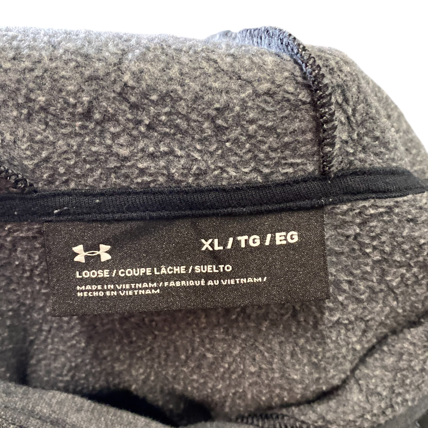 Under Armour Hoodie Womens XL Grey Activewear Logo Taped Crop Pullover Overhead