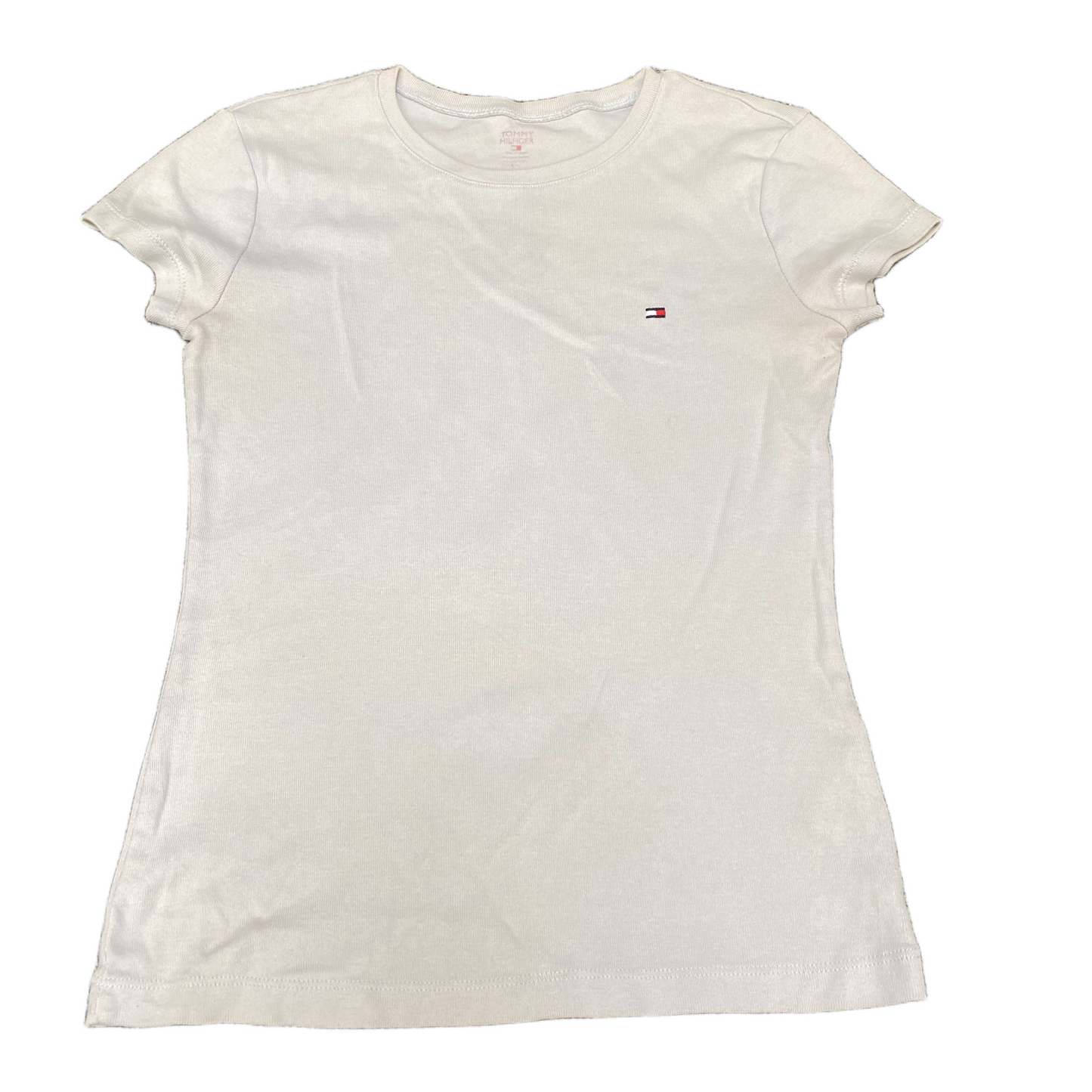 Tommy Hilfiger T-Shirt Girls Small White Short Sleeve Crew Neck Pullover Tee