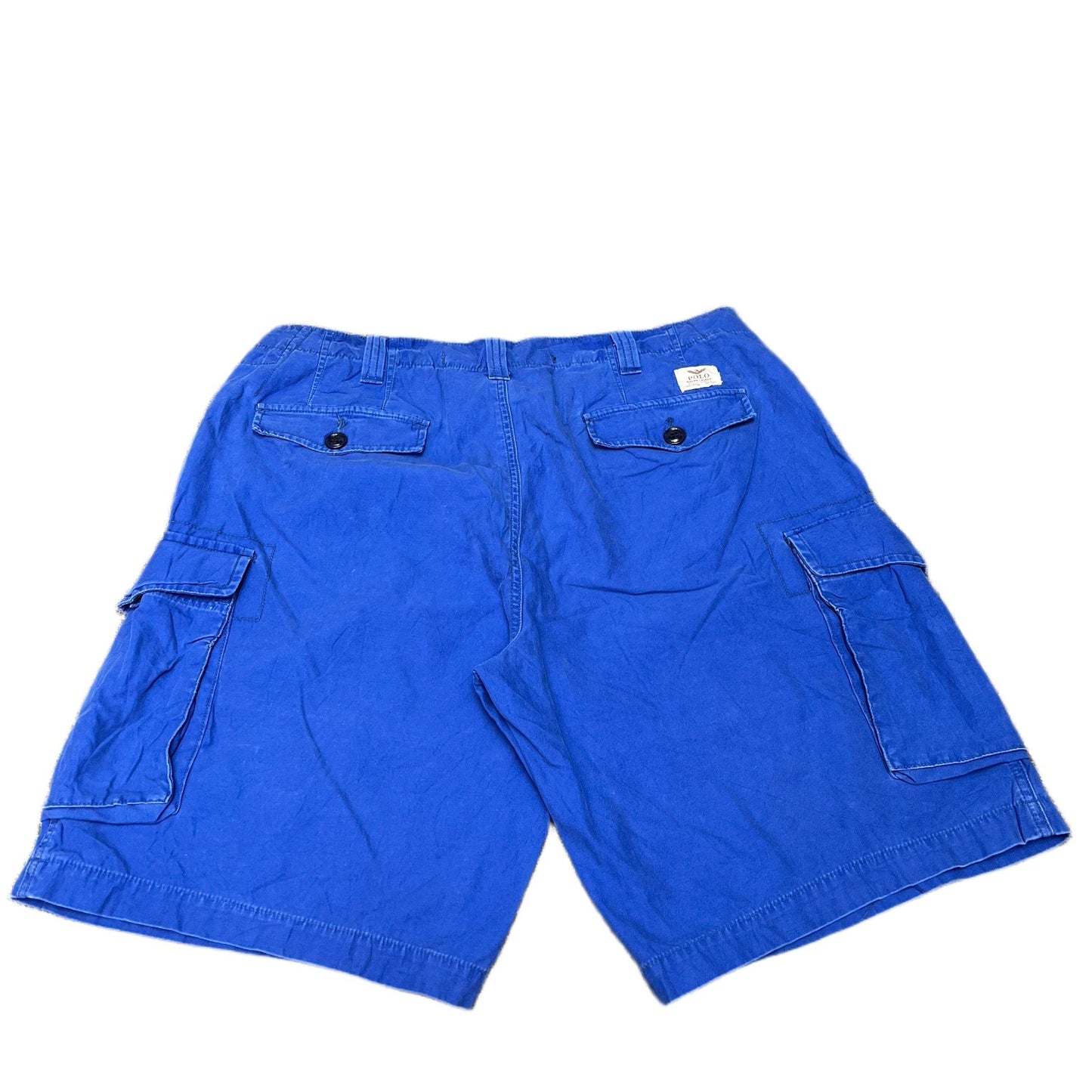 Polo Ralph Lauren Cargo Shorts Fits as Mens XL 37" Waist Blue Canvas Utility