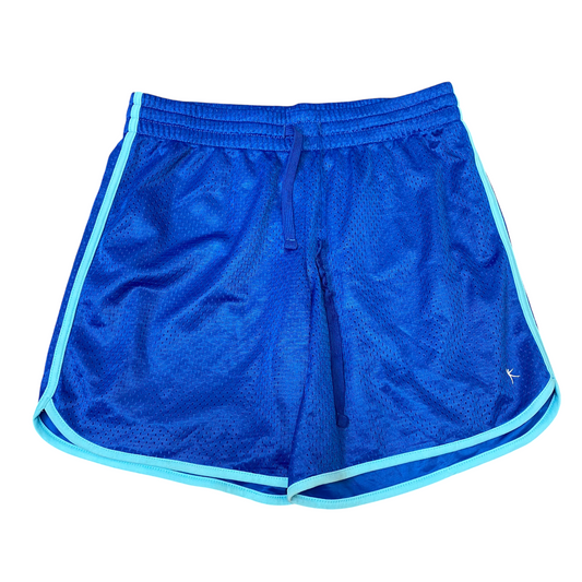 Danskin Now Sprinter Shorts Womens L Blue Mesh Running Elastic Waist Drawstring