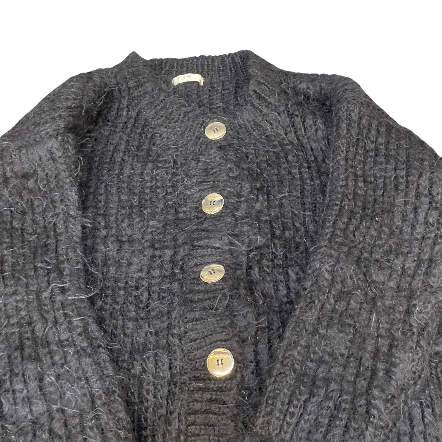 Setup Cardigan Jumper Womens Large Black Chunky Knit Long Sleeve Button Front