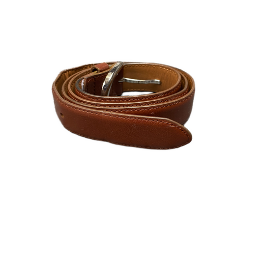 Waist Belt Men Brown Leather Adjustable Classic Silver Pin Buckle 37 inches