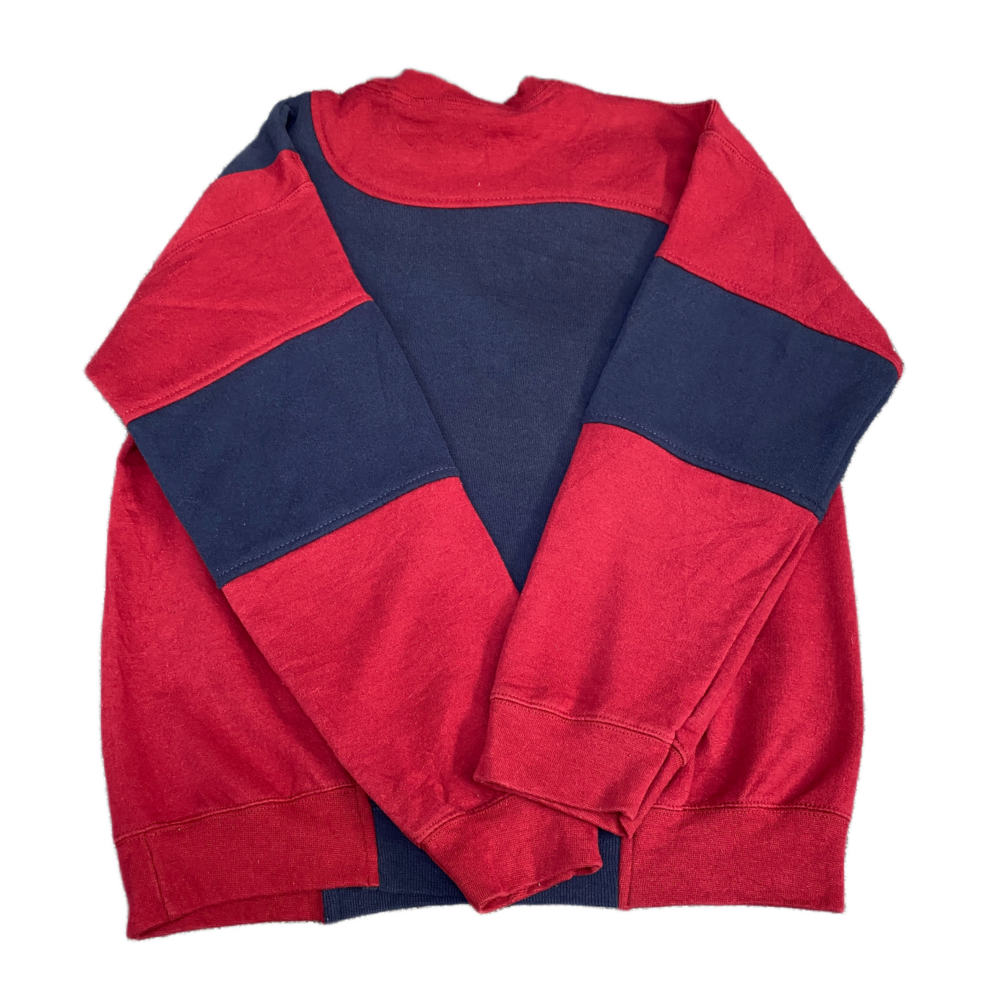 Nike Reworked Sweatshirt Mens M Navy Red Embroidered Spellout Logo Vintage Y2K