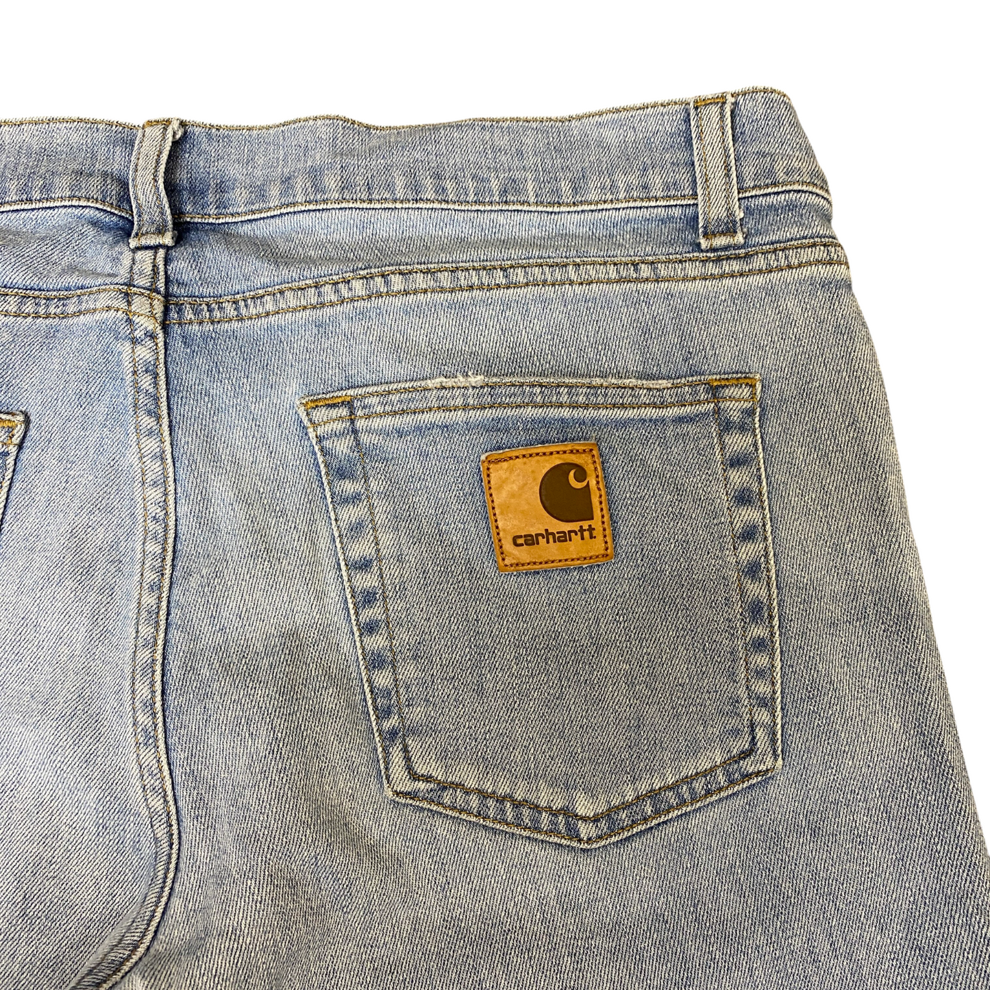 Carhartt WIP Rebellion Pant Jeans Mens L Blue Denim Faded Slim Fit Straight Leg