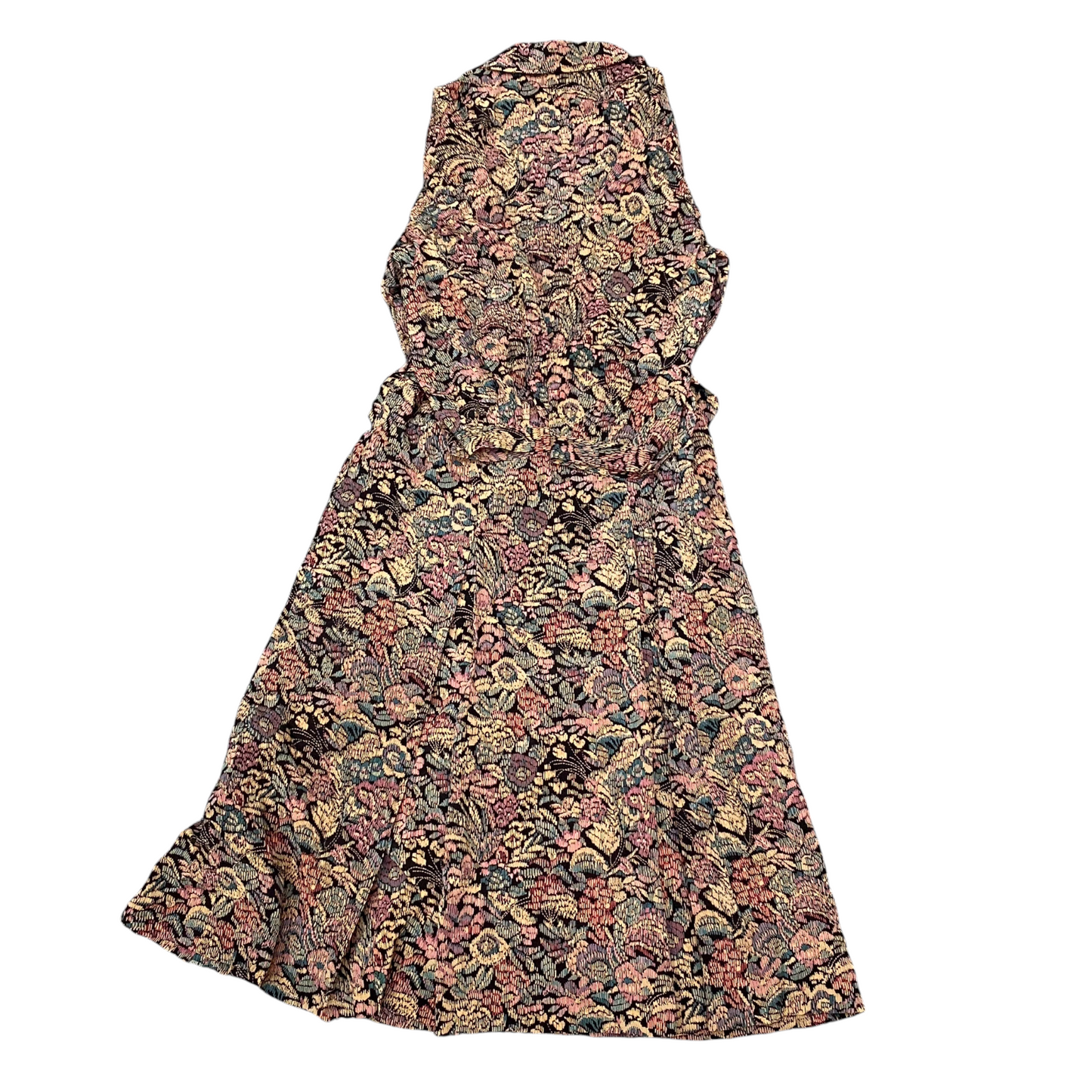 Liras Maxi Dress Womens S Black Floral Long Sleeve Collared Button Front Casual