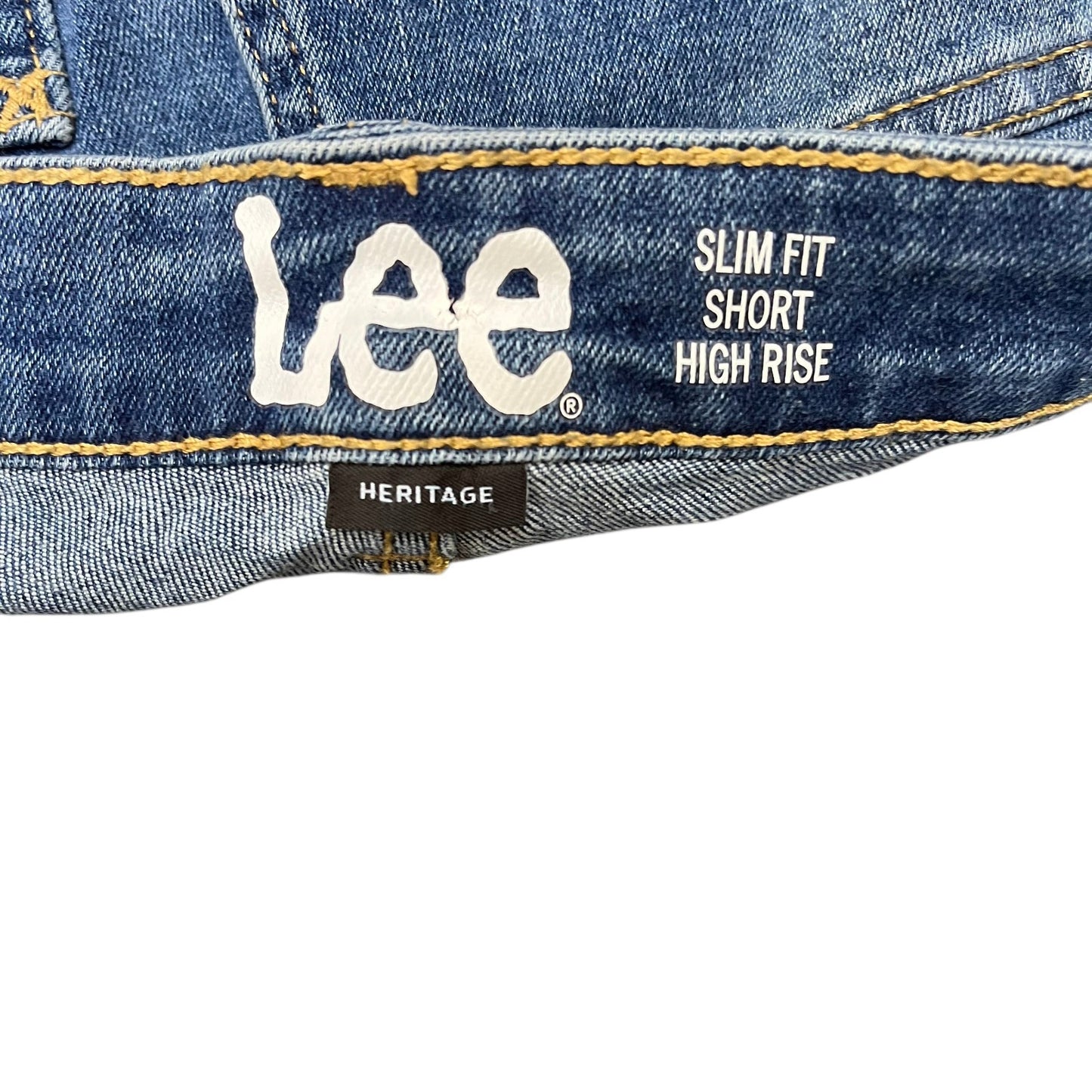 Lee Heritage Shorts  Fits as Womens 2XL 36" Waist Denim Faded High Rise Slim Fit