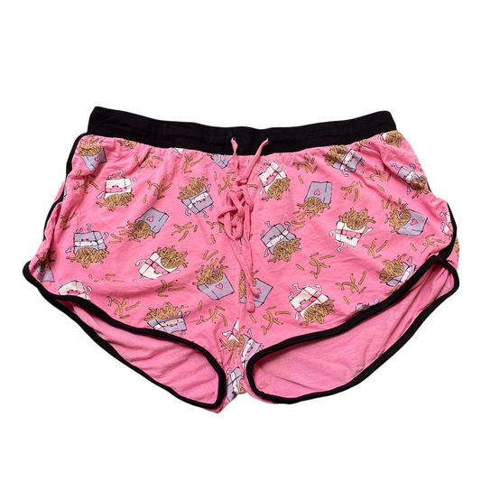 MyStyle Sprinter Running Shorts Womens Medium Pink Allover Printed Elastic Waist