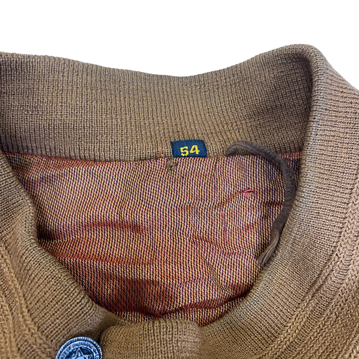 Bomber Jacket Mens L Brown Suede Leather Flap Pockets Long Sleeve Full Zipper