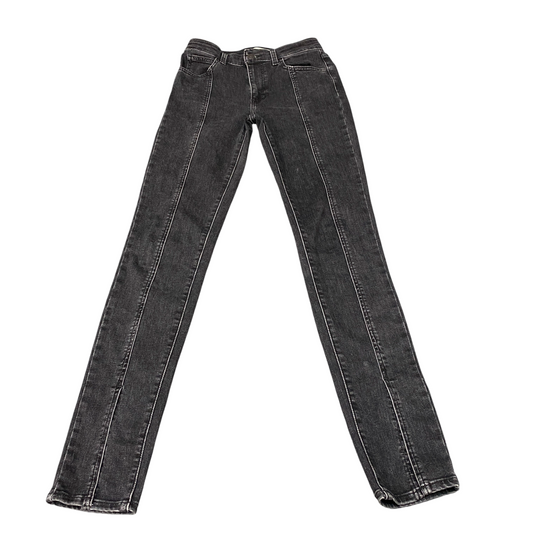 Levi's 721 High Rise Skinny Jeans Womens 26" Waist Black Denim Streetwear Grunge