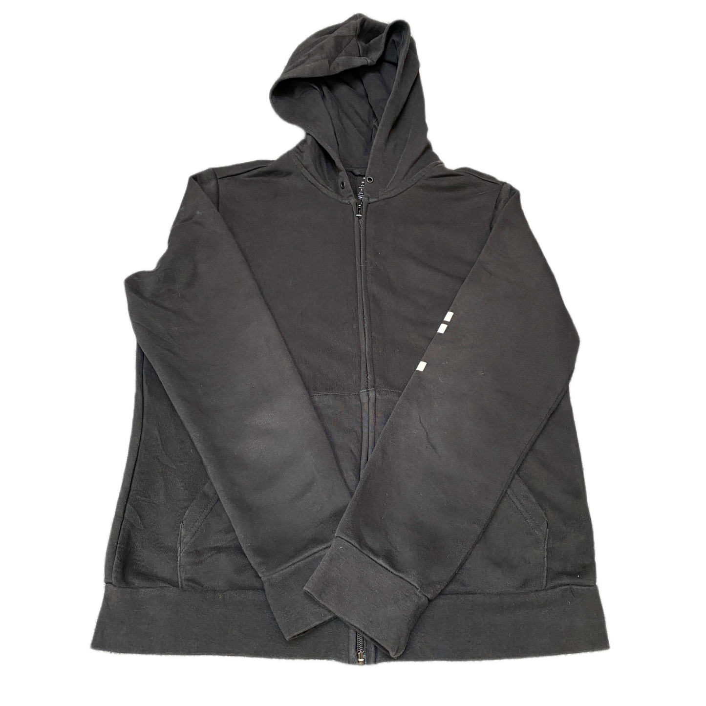 Adidas Hoodie Womens Large Black Pockets Heavyweight Raglan Sleeve Full Zipper