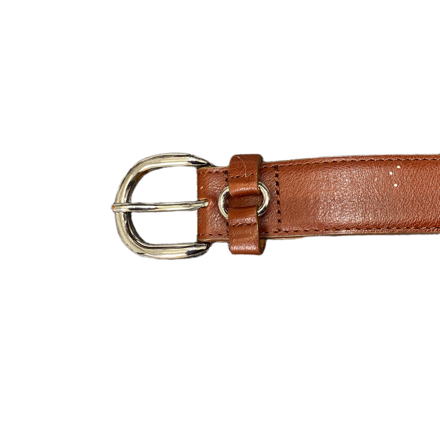Waist Belt Men Brown Leather Adjustable Classic Silver Pin Buckle 37 inches