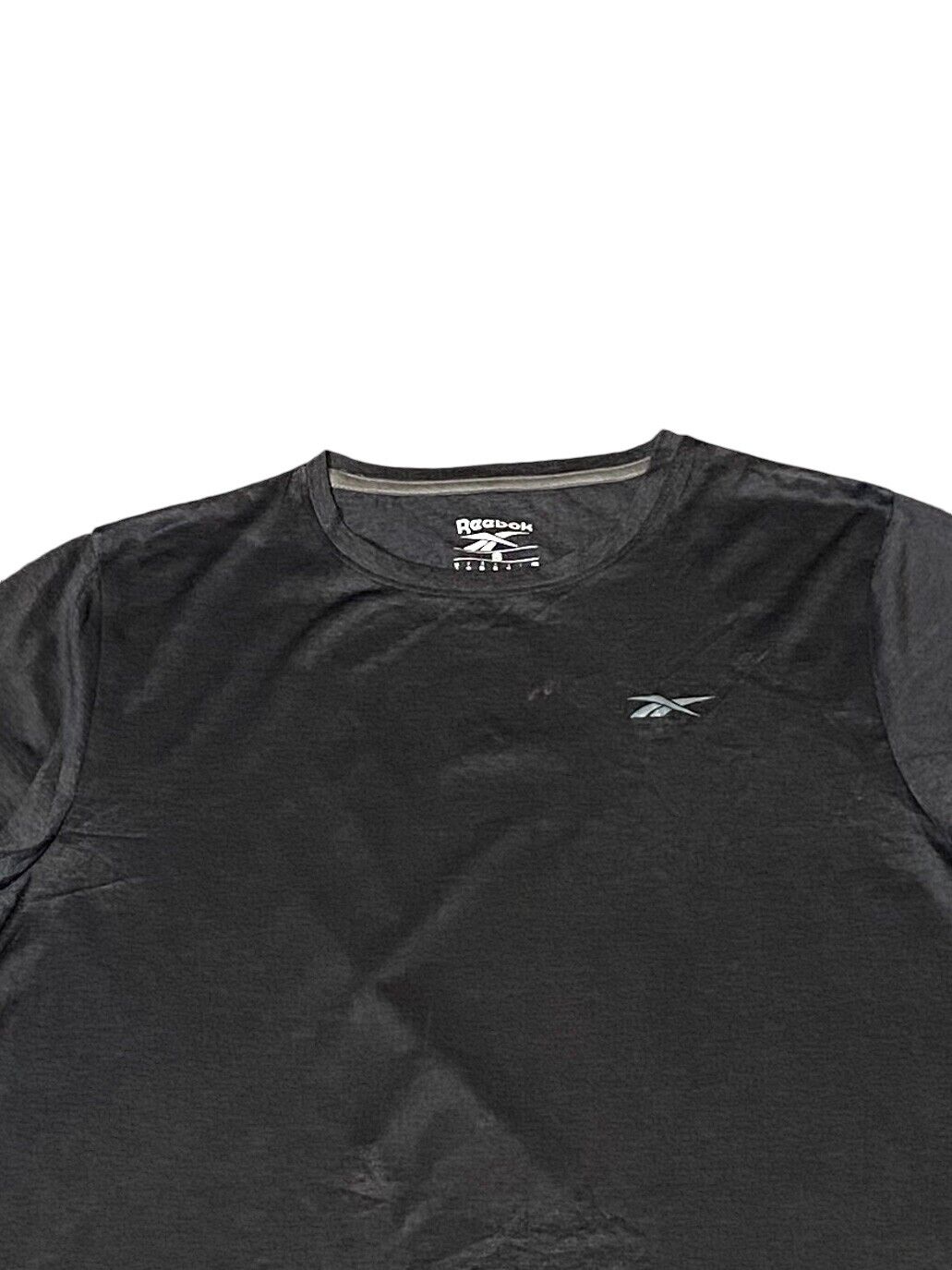 Reebook T-Shirt Men's Small Black Speedwick Activewear Polyester Crew Neck Tee