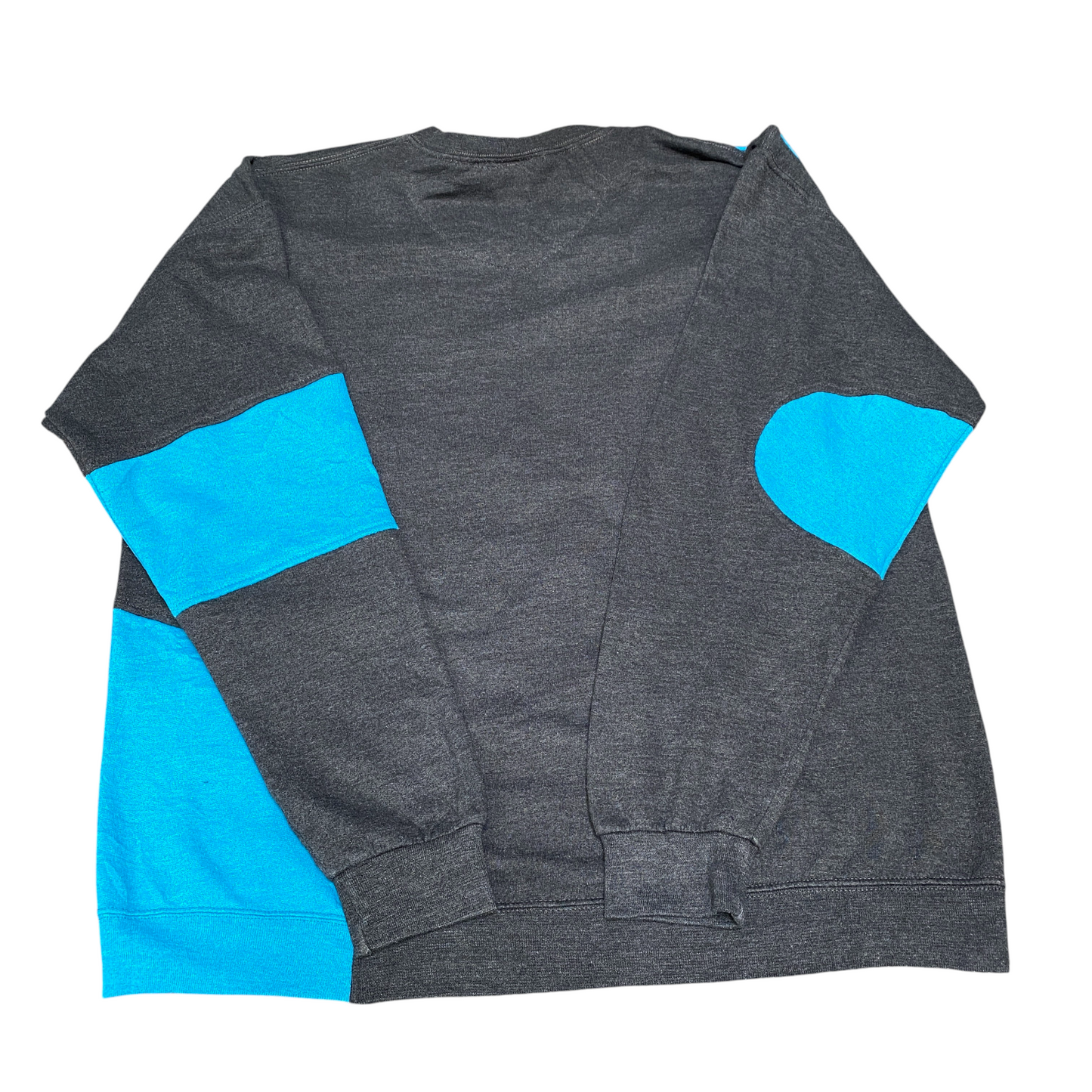 Nike Reworked Sweatshirt Mens L Black Blue Embroidered Spellout Logo Vintage Y2K