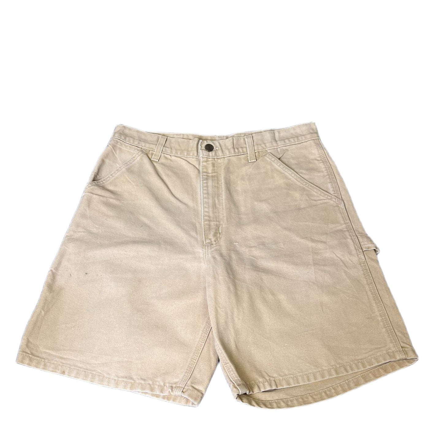 Carhartt Cargo Work Shorts Fits as Mens M 32" Waist Beige Canvas Hiking Outdoor