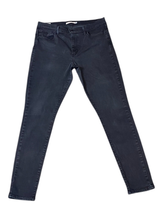 Levi's Jeans Womens 34W 32L Black Denim Dark Wash Comfort Skinny Leg Preppy