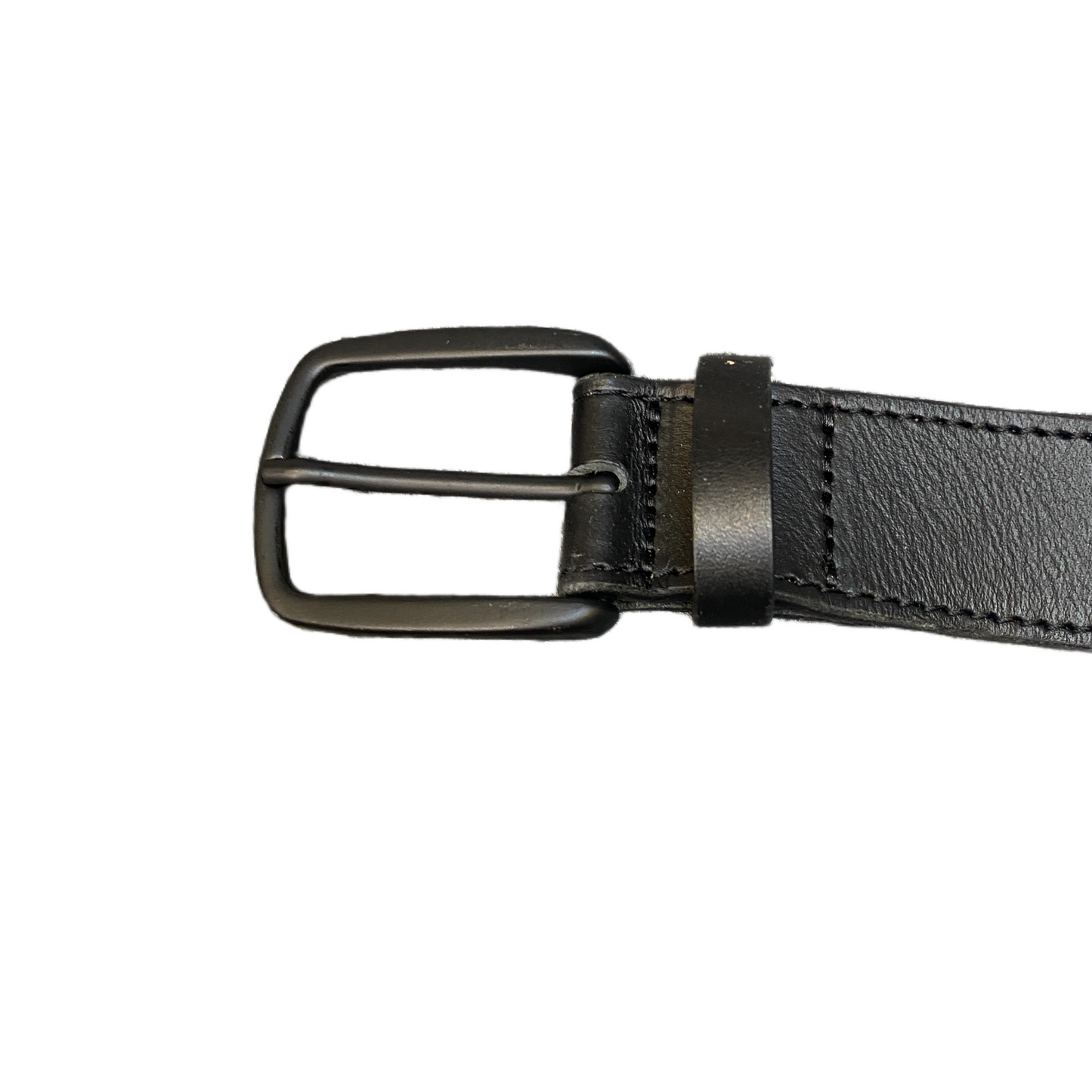 Waist Belt Mens Black Leather Adjustable Matte Black Pin Buckle 48 inches