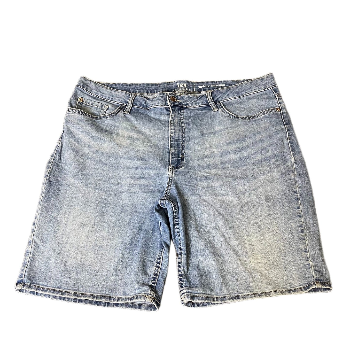 Lee Riders Jean Shorts Fits as Mens XL 38" Waist Blue Light Wash Denim Mid Rise