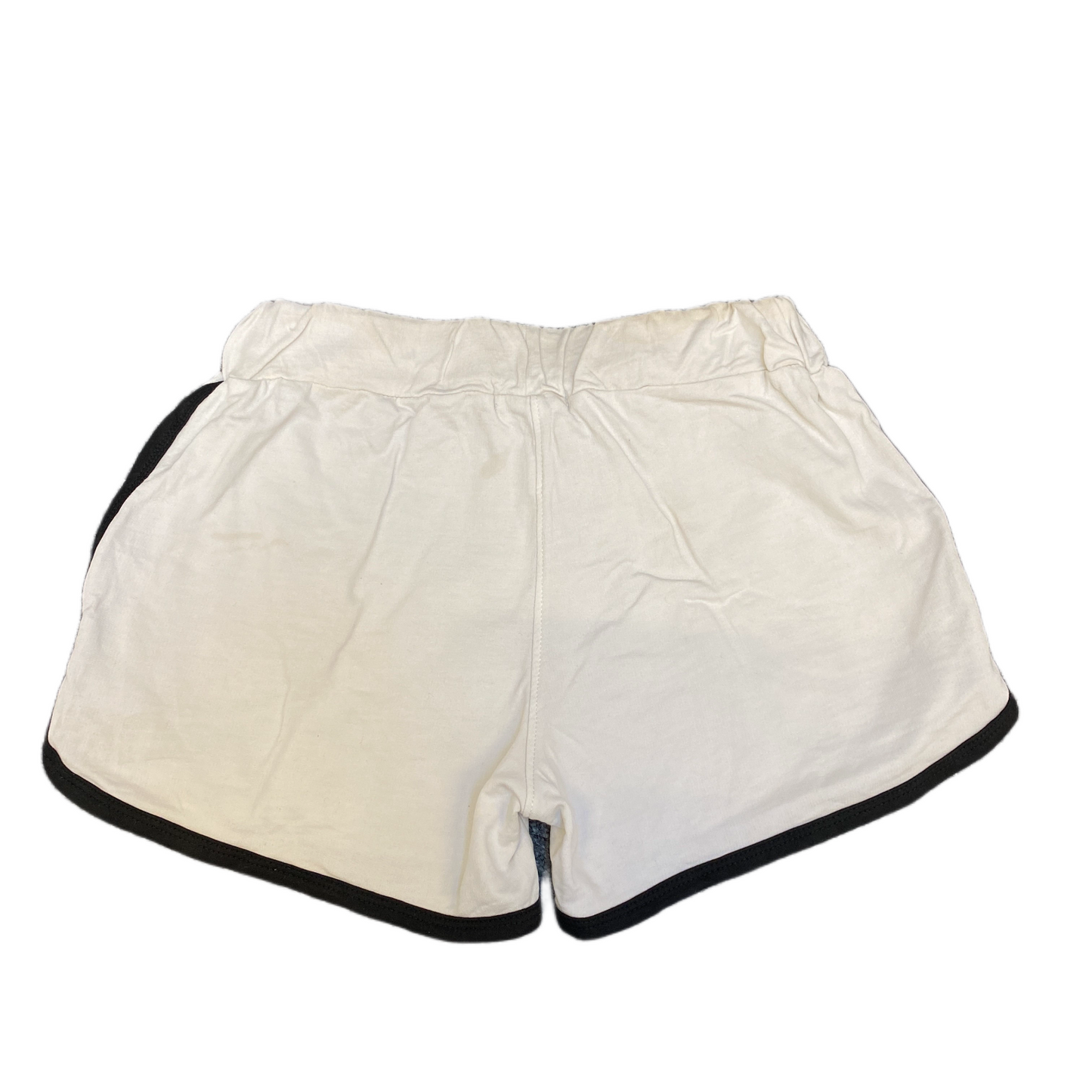 Running Sprinter Shorts Women L 24" Waist White Athletic Gym Workout Dolphin Hem