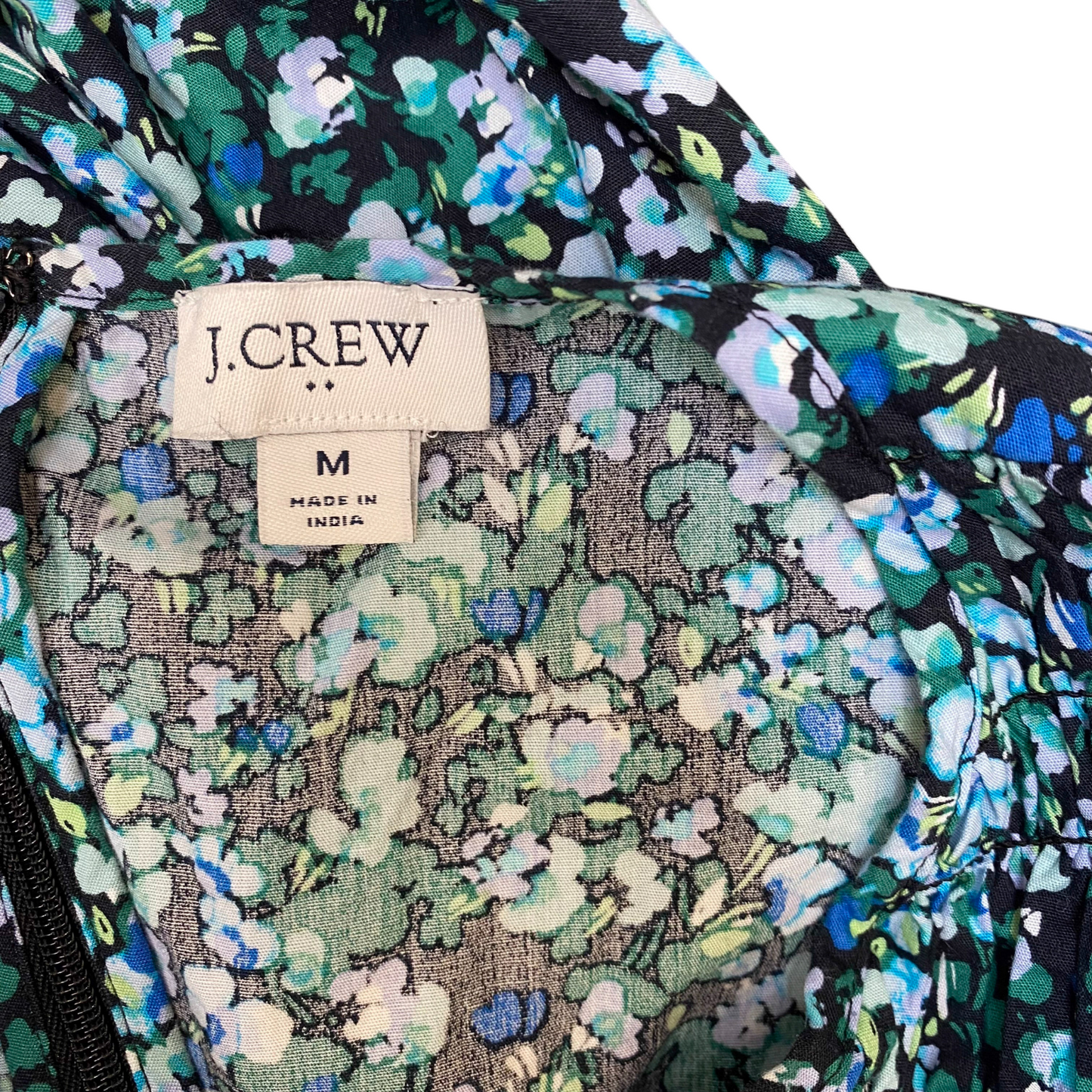 J.CREW A Line Maxi Dress Womens M Green Floral Pleated Sleeveless Back Zip