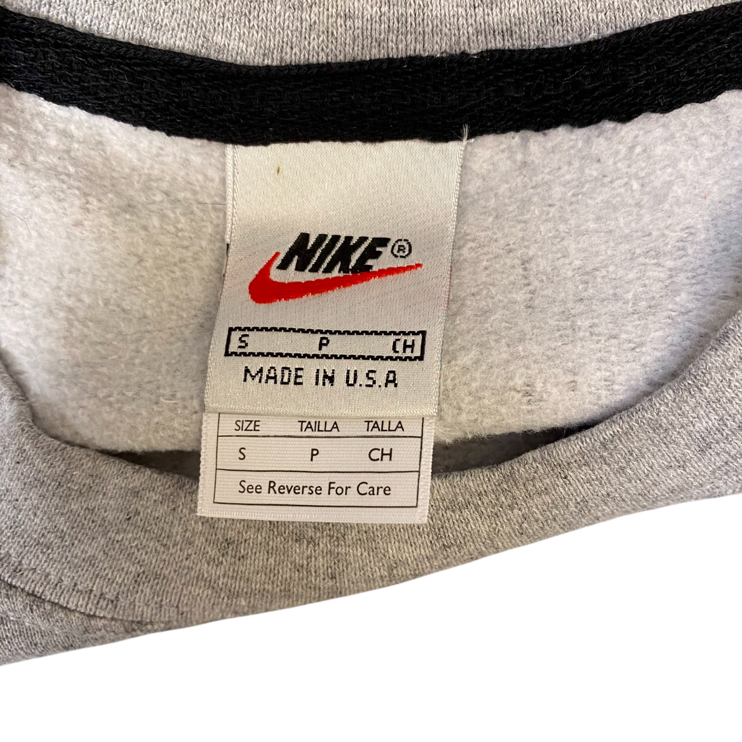 Nike Reworked Sweatshirt Mens S Blue Grey Embroidered Spellout Logo Vintage Y2K