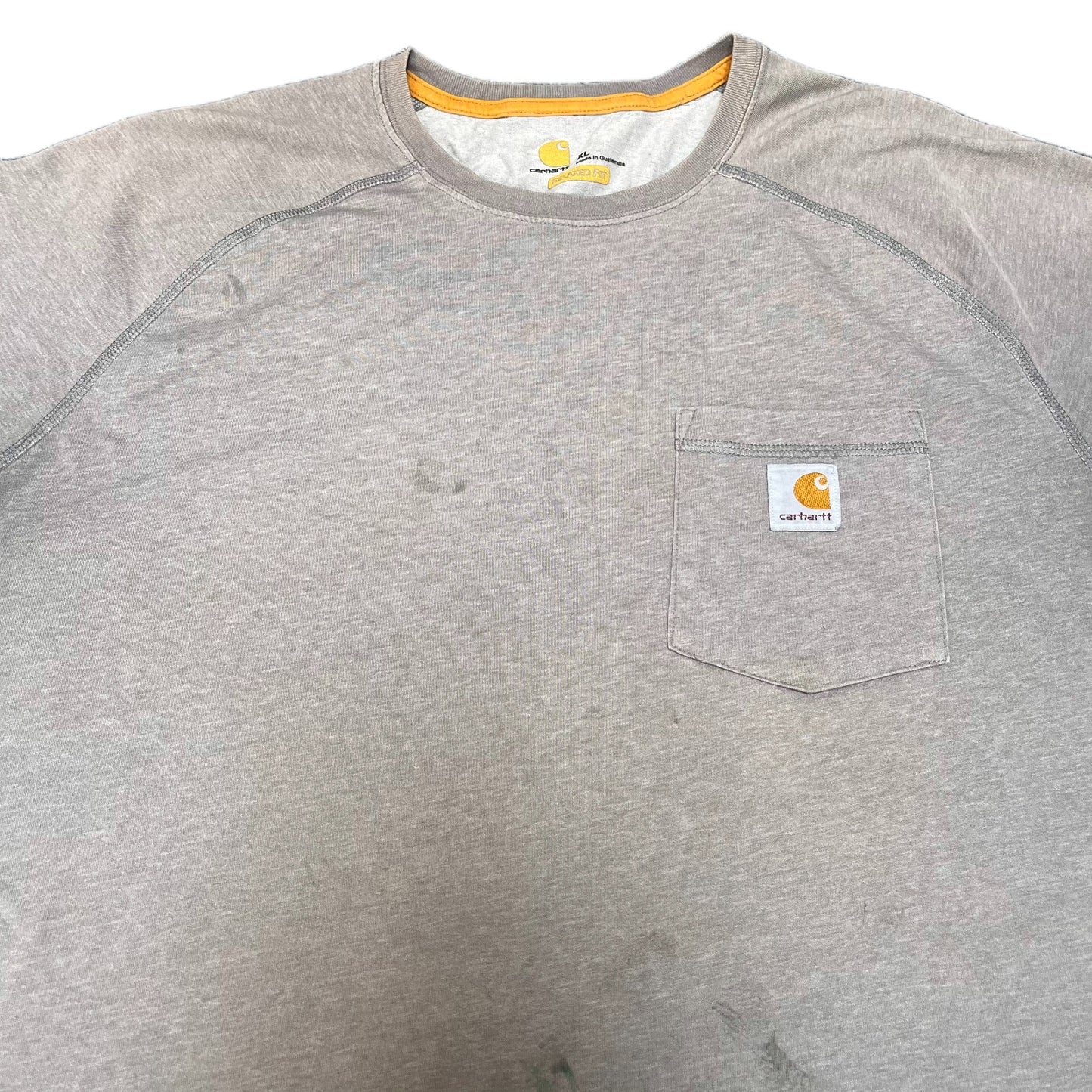 Carhartt Force Pocket T-Shirt Mens XL Grey Relaxed Fit Short Sleeve Workwear Tee